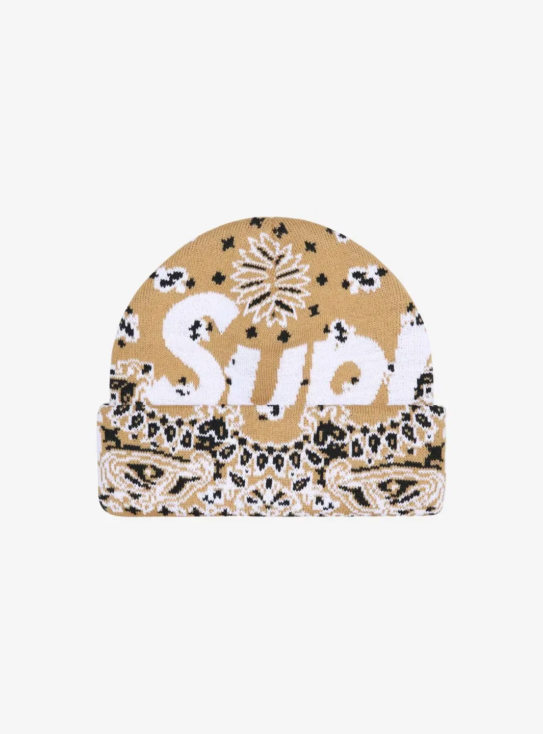 Supreme Bandana Big Logo Beanie Beige