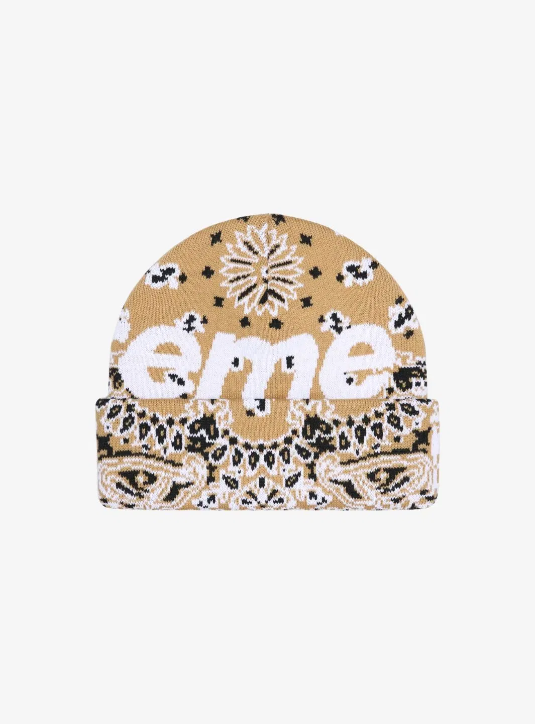 Supreme Bandana Big Logo Beanie Beige
