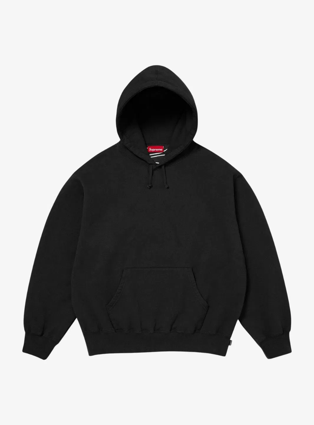 Supreme Satin Appliqué Hooded Sweatshirt Black (FW25)