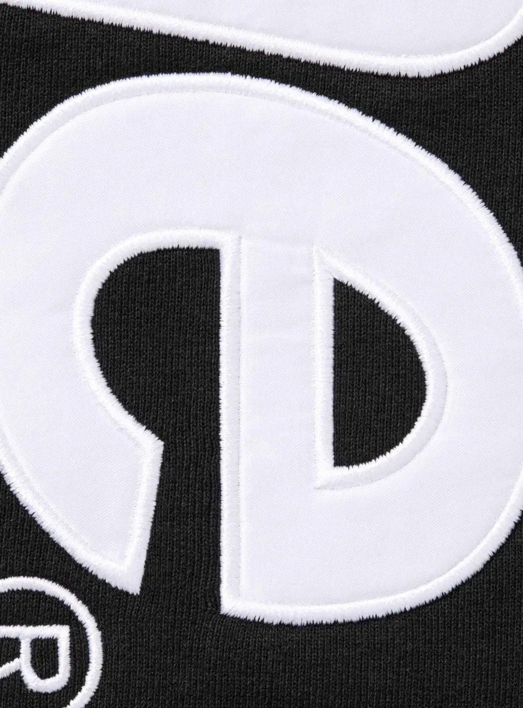 Supreme Satin Appliqué Hooded Sweatshirt Black (FW25)