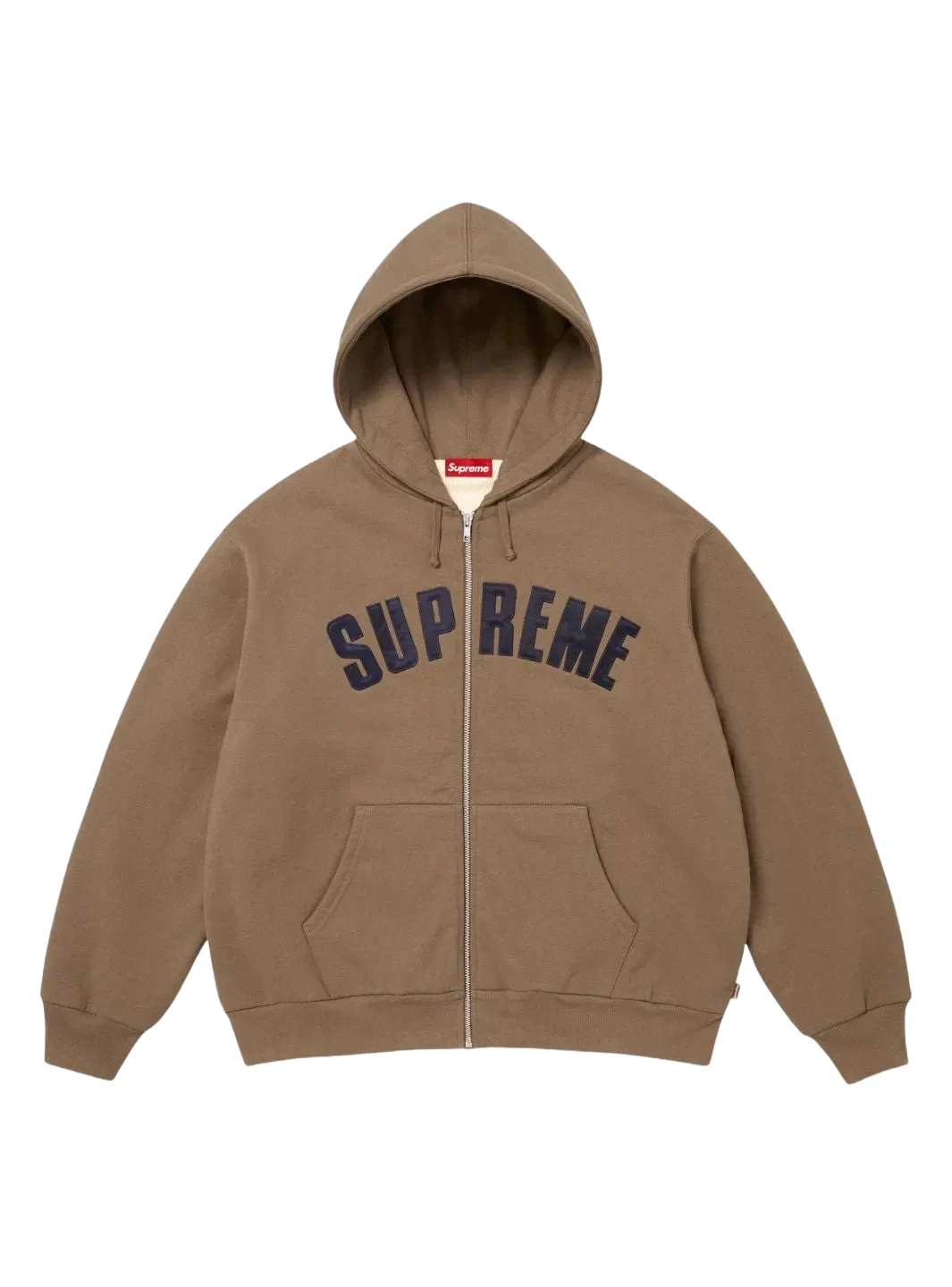 Supreme Arc Thermal Lined Zip Up Hooded Sweatshirt Brown