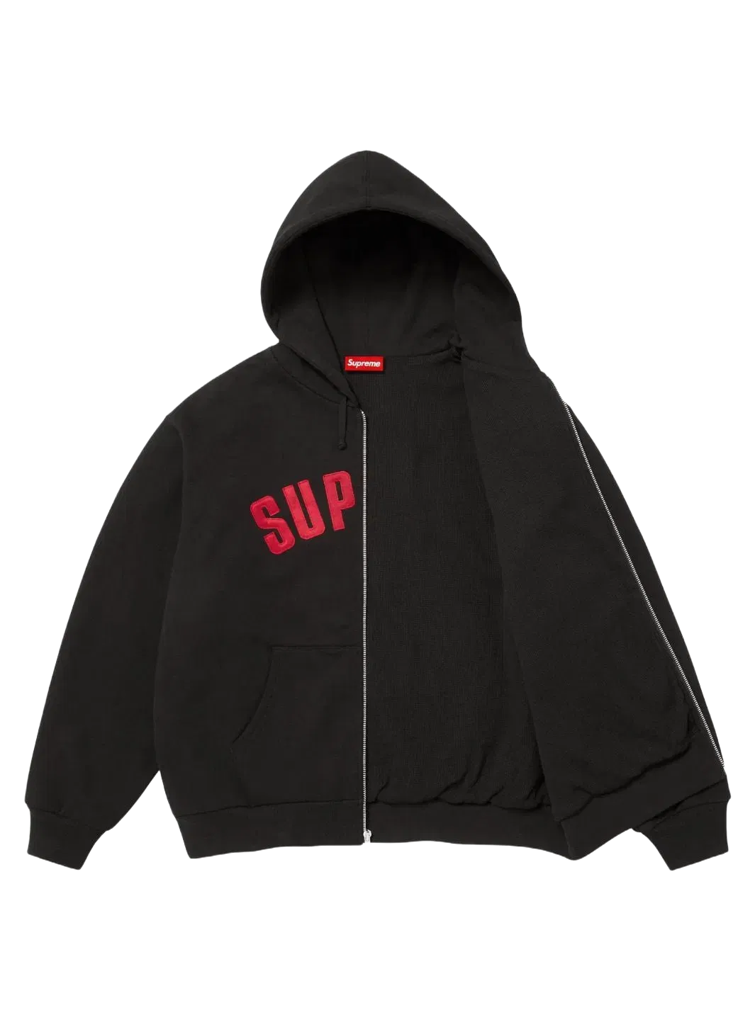 Supreme Arc Thermal Lined Zip Up Hooded Sweatshirt Black