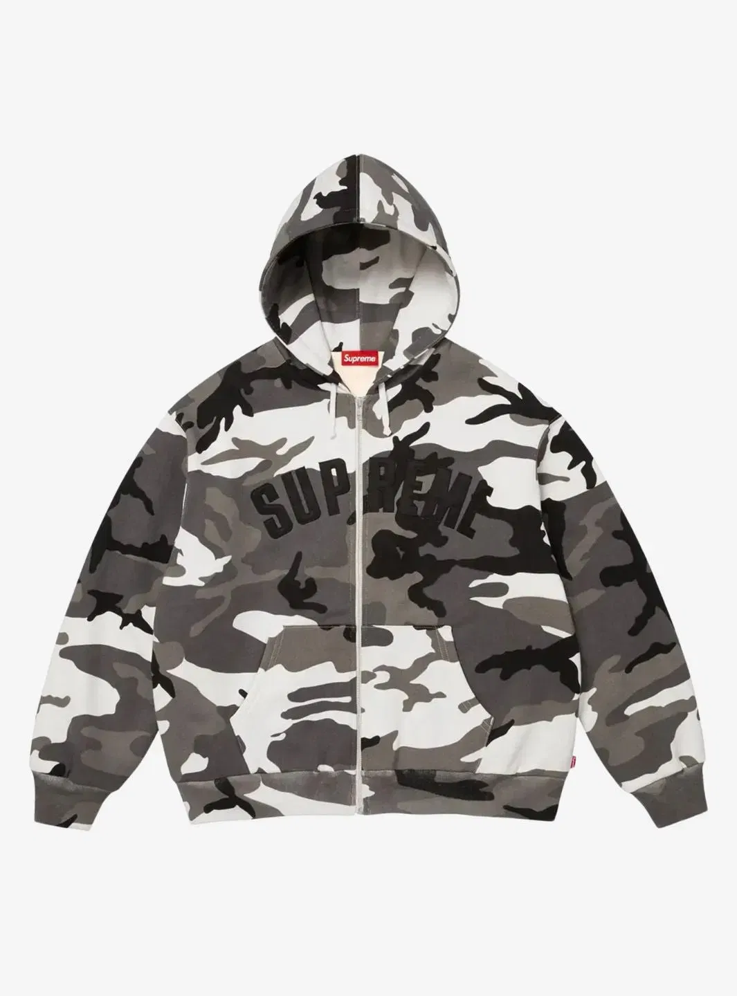 Supreme Arc Thermal Lined Zip Up Hooded Sweatshirt Snow Camo
