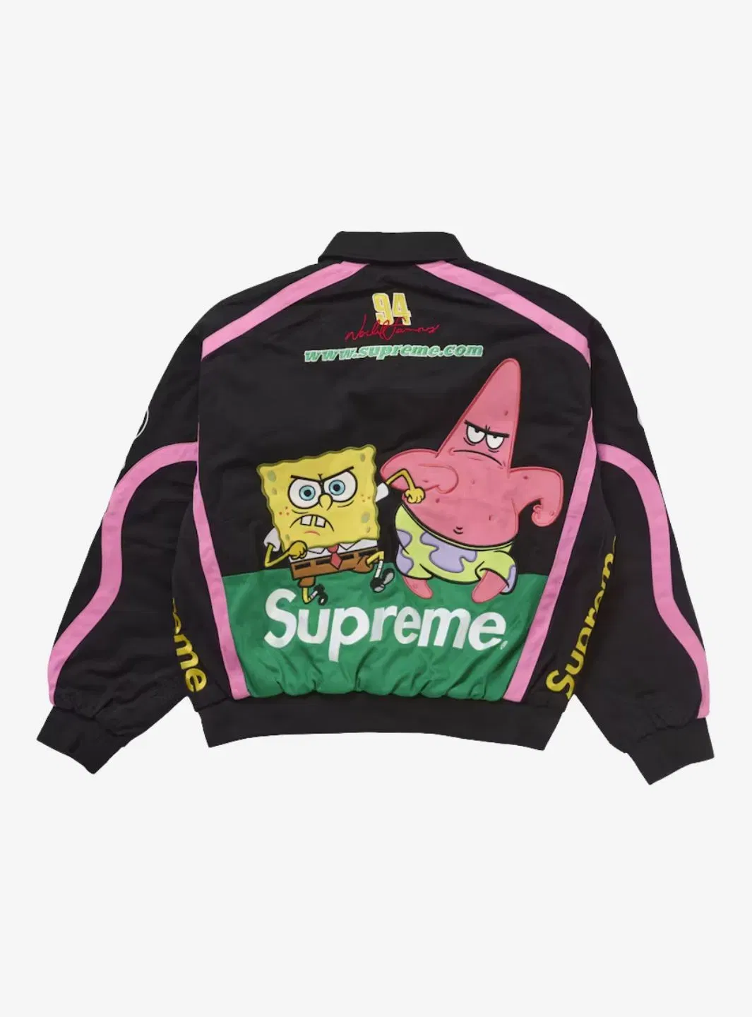 Supreme Spongebob Squarepants Jeff Hamilton Racing Jacket Black