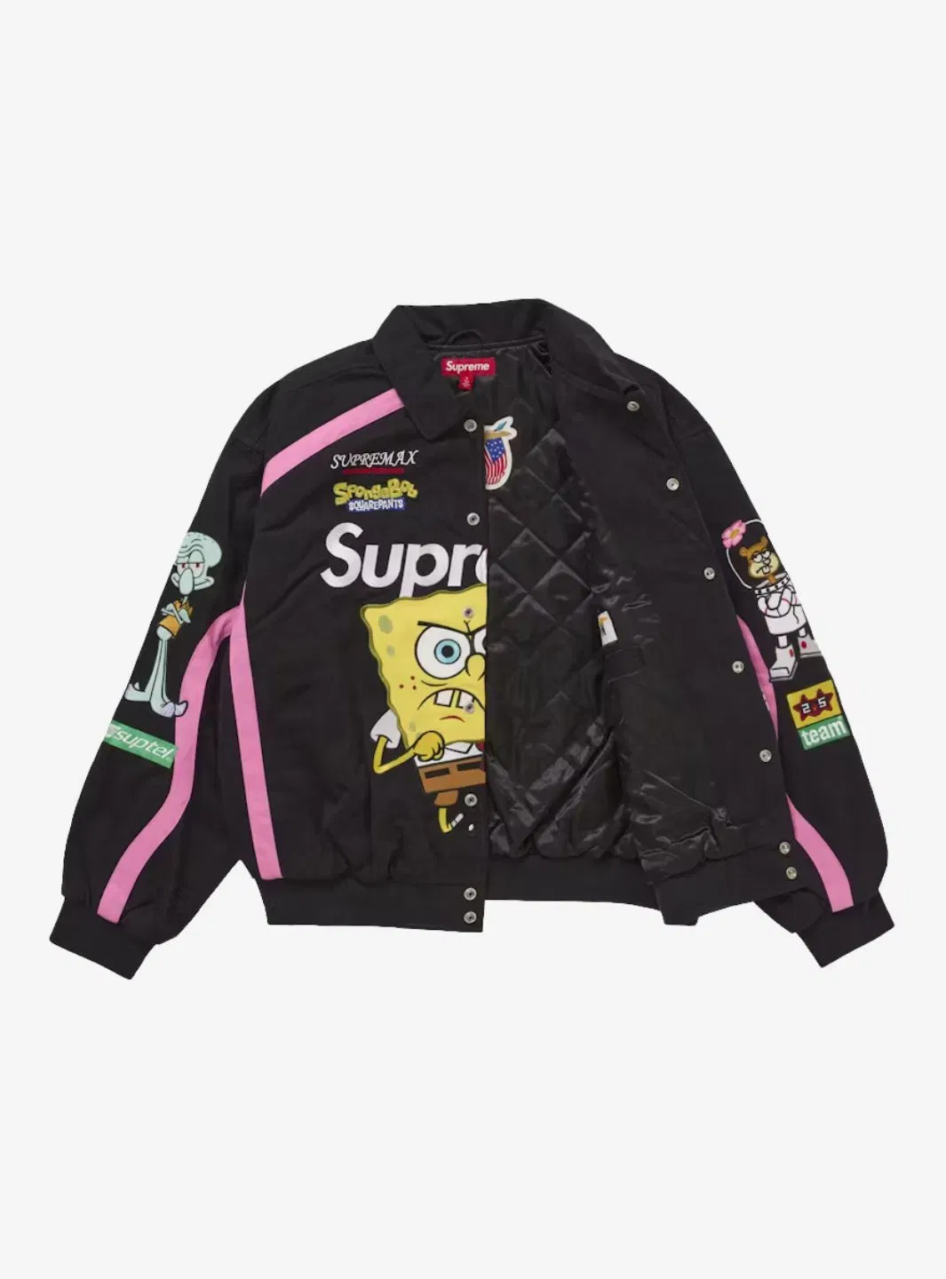 Supreme Spongebob Squarepants Jeff Hamilton Racing Jacket Black