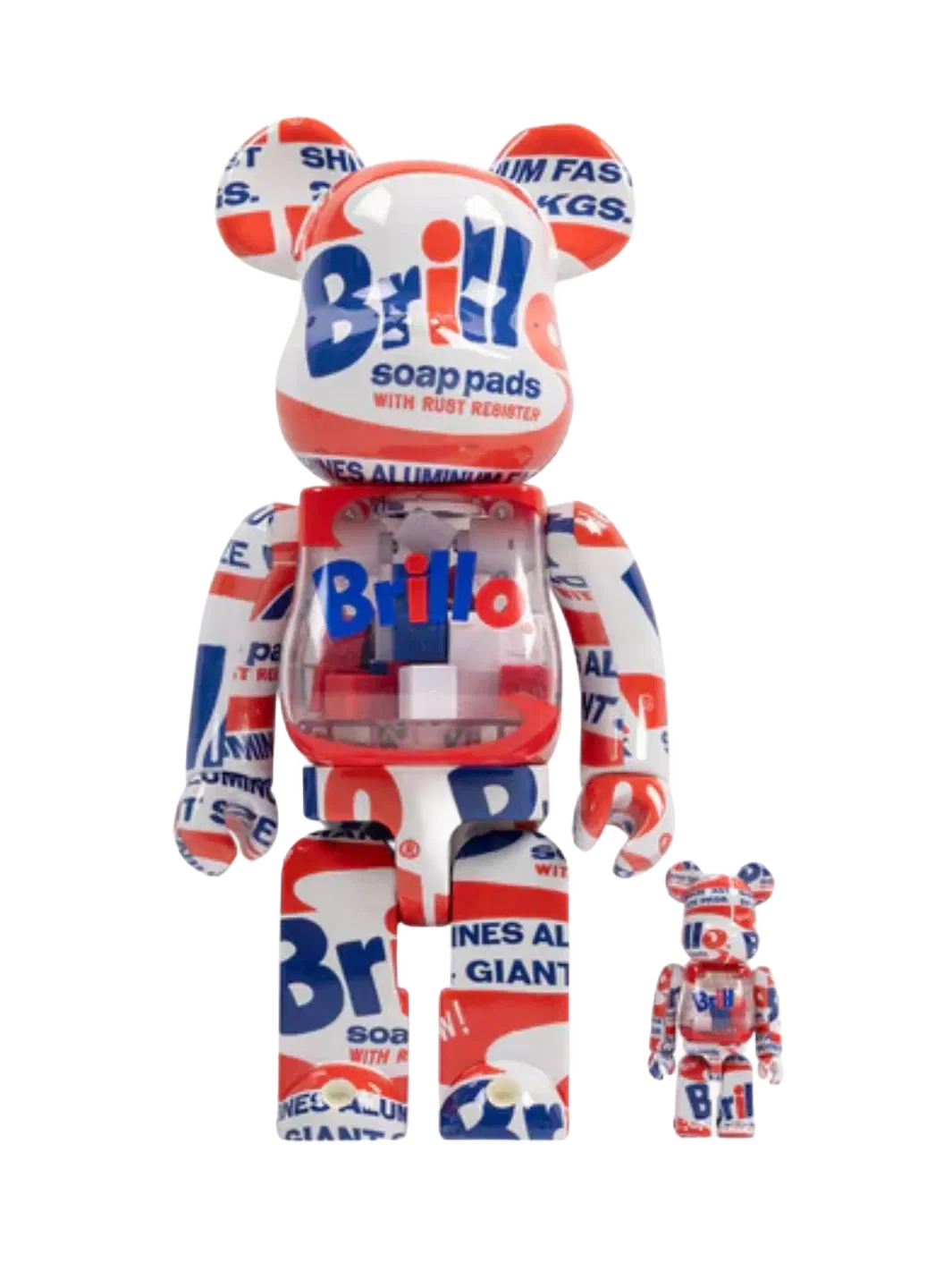 Bearbrick Andy Warhol "Brillo" 100% & 400% Set