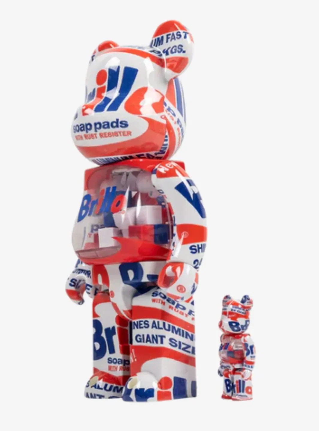 Bearbrick Andy Warhol "Brillo" 100% & 400% Set