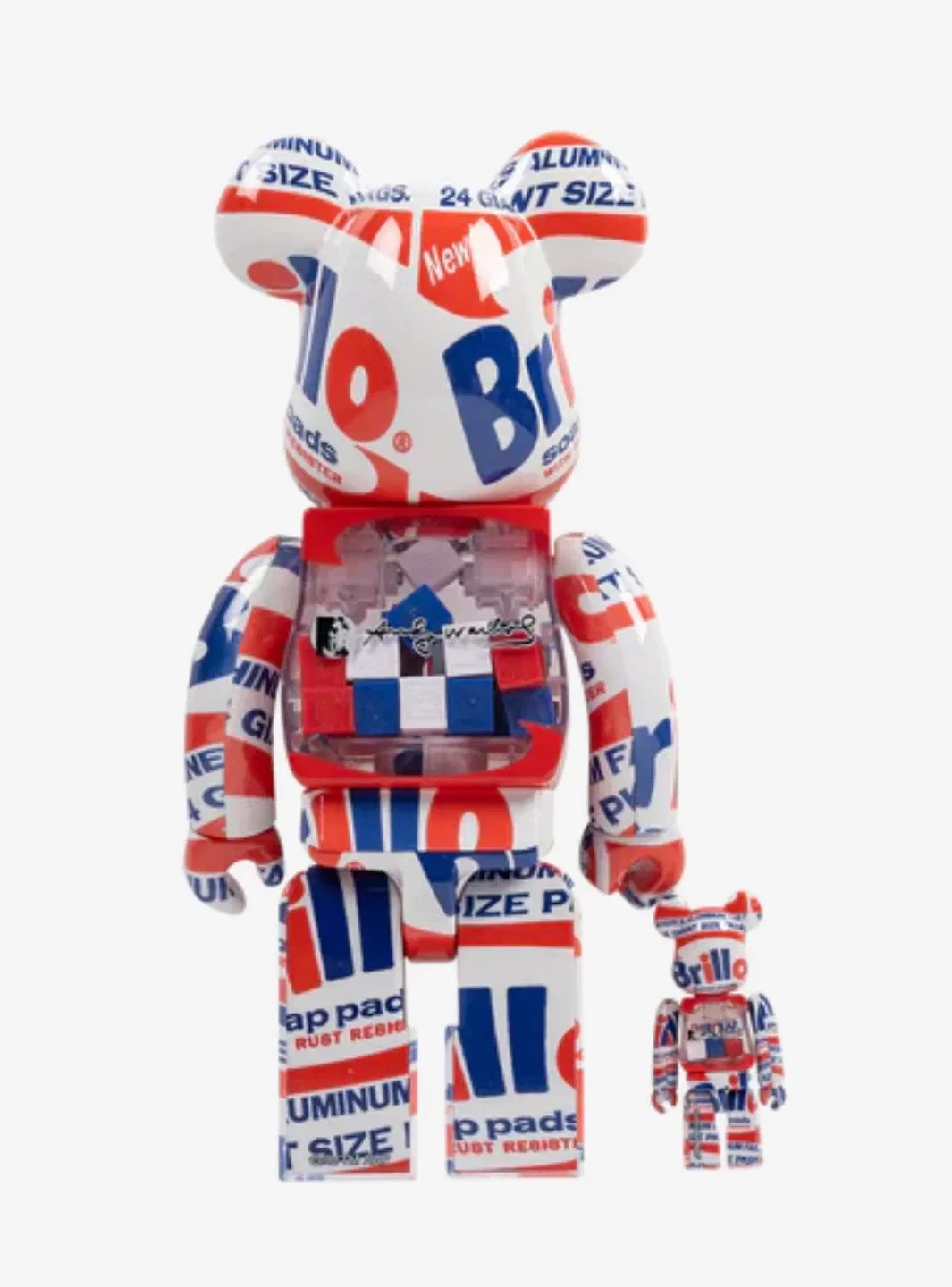 Bearbrick Andy Warhol "Brillo" 100% & 400% Set
