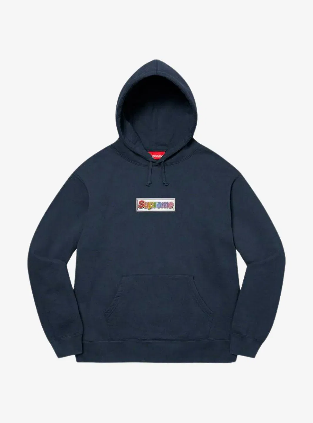 Supreme Bling Box Logo Hooded Sweatshirt Navy