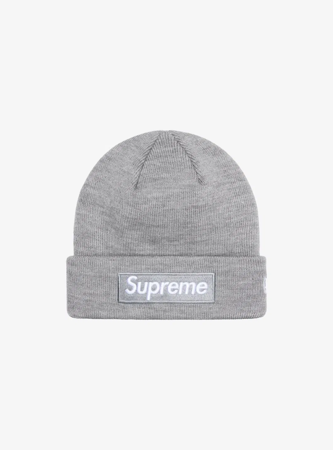 Supreme New Era Box Logo Beanie Heather Grey (FW24)