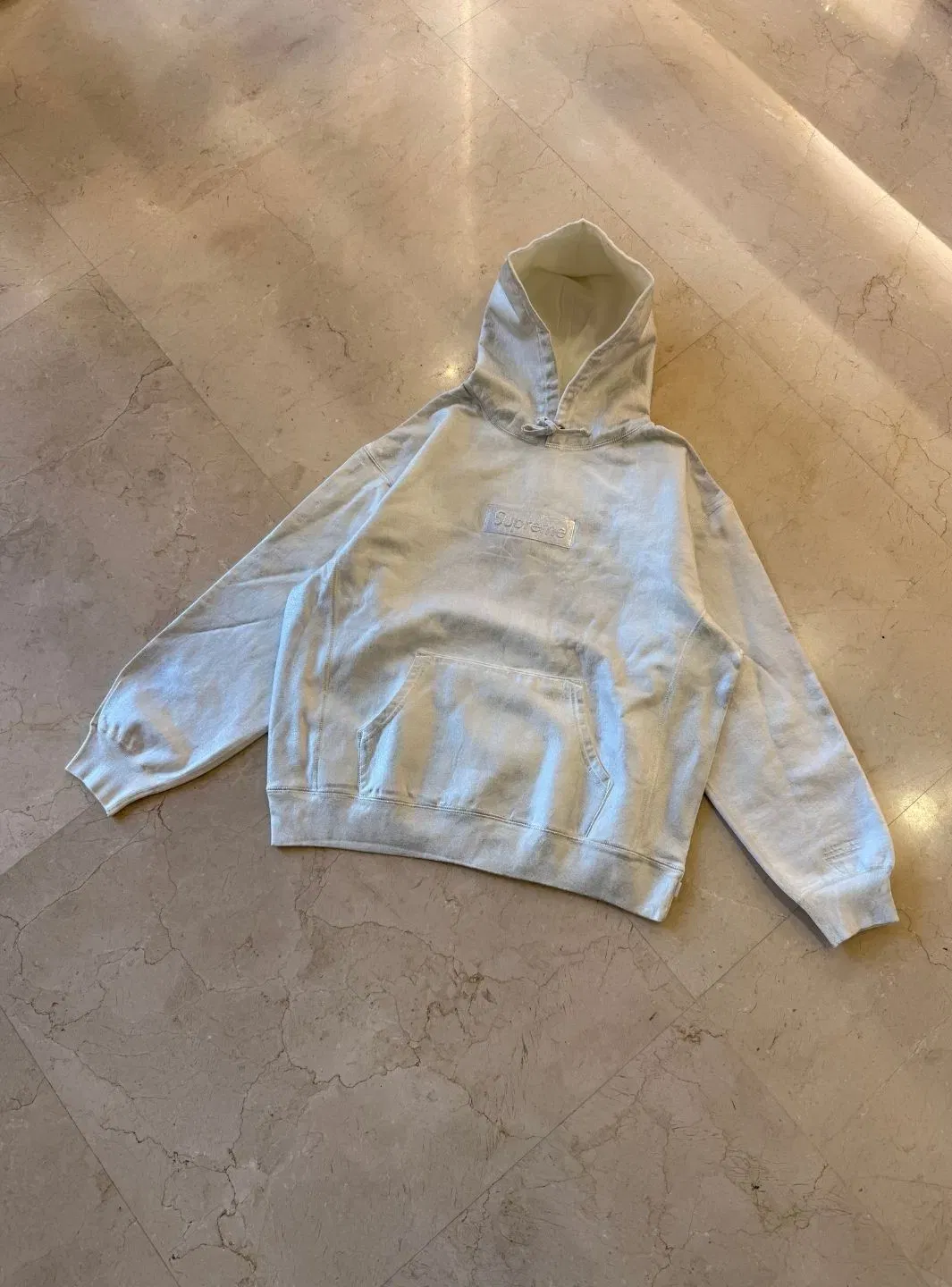 Supreme MM6 Maison Margiela Foil Box Logo Hooded Sweatshirt White