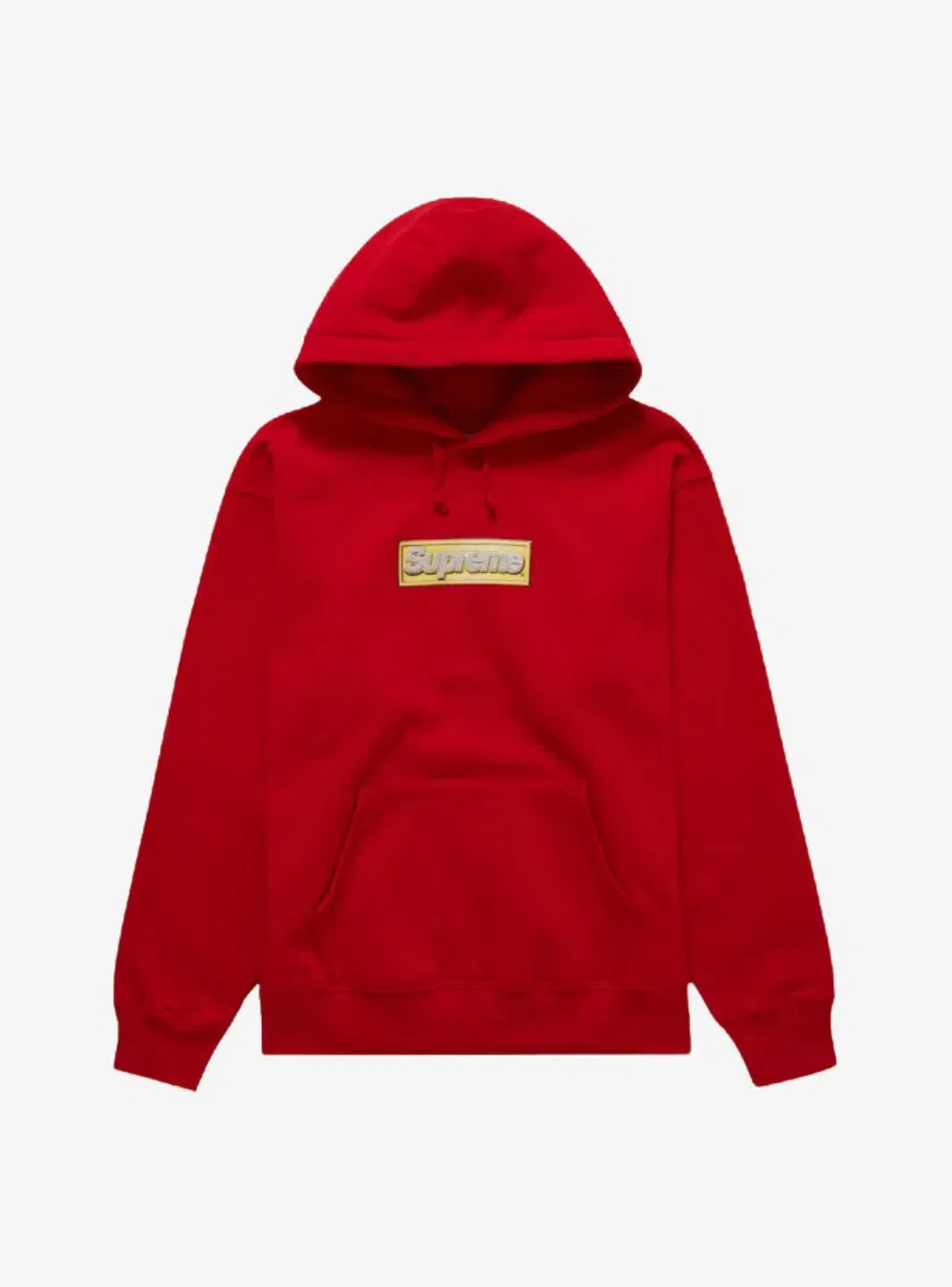 Supreme Bling Box Logo Hooded Sweatshirt Red