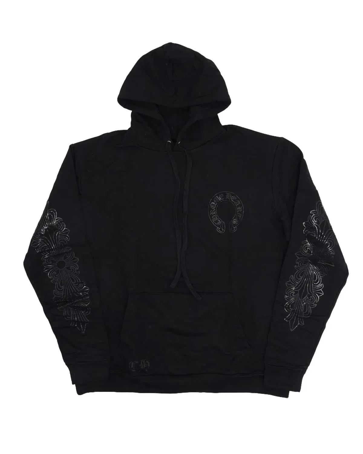 Chrome Hearts Tonal Horseshoe Logo Pullover Hoodie Black