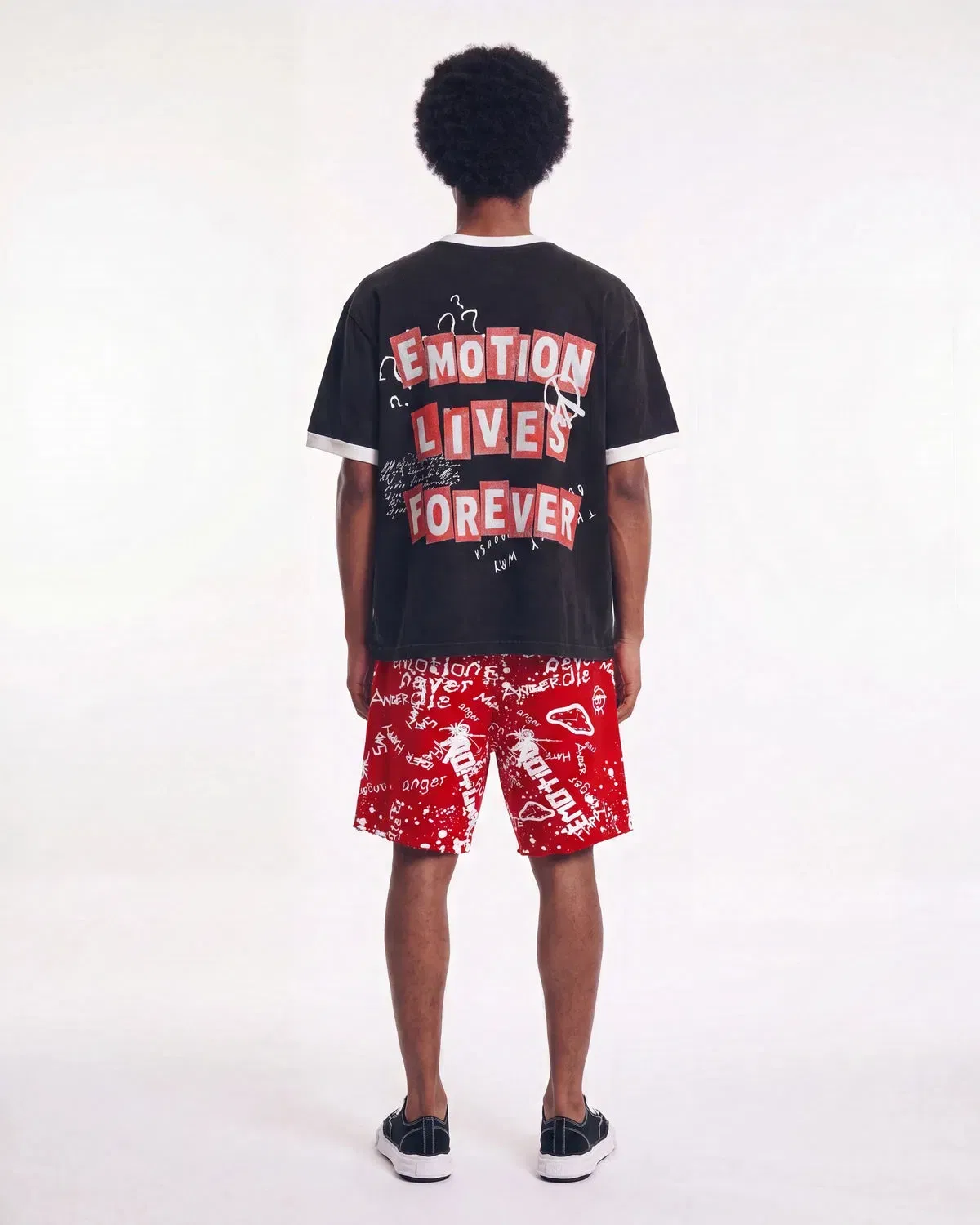 Mixed Emotions Graffiti Shorts Red