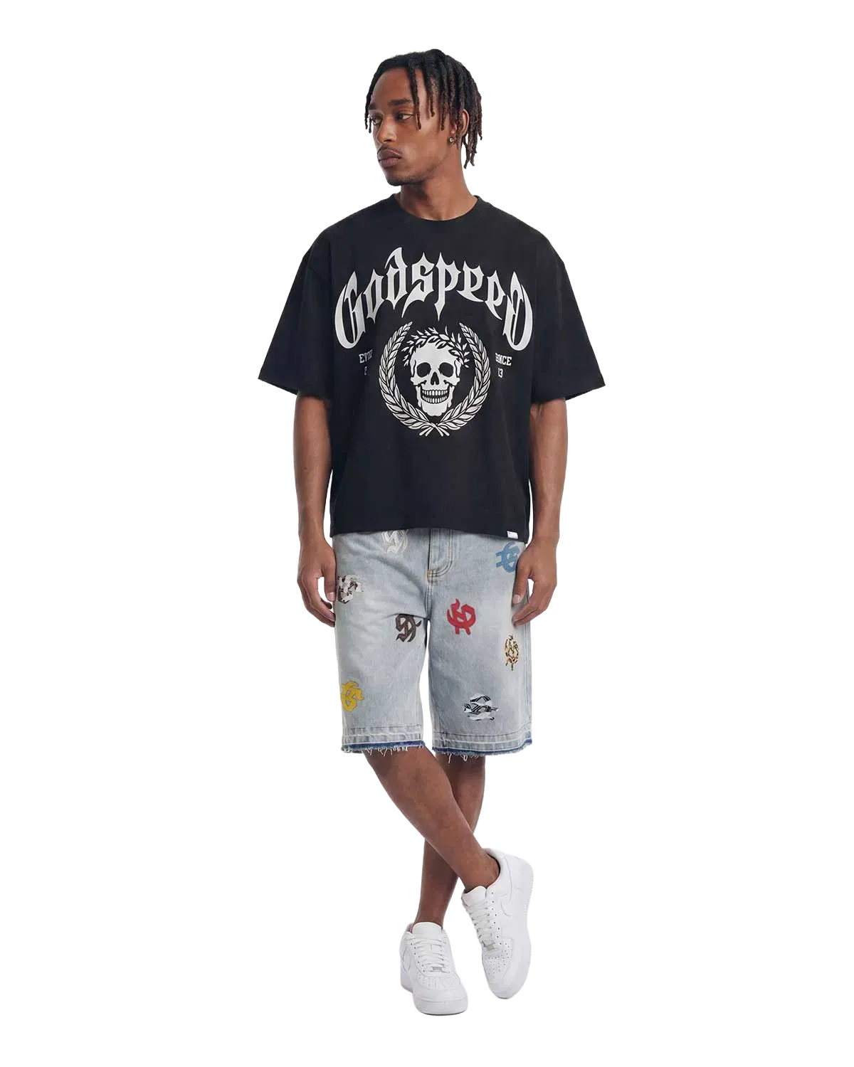 Godspeed Infinity Denim Shorts Multi Color Blue