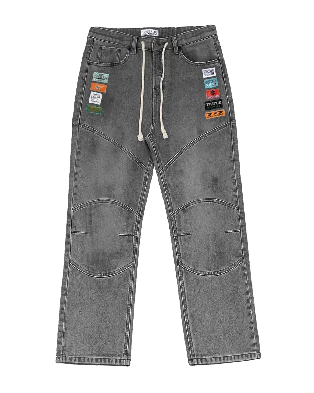 Triple Seven Triple Sevens Moto Denim Pants Grey Wash