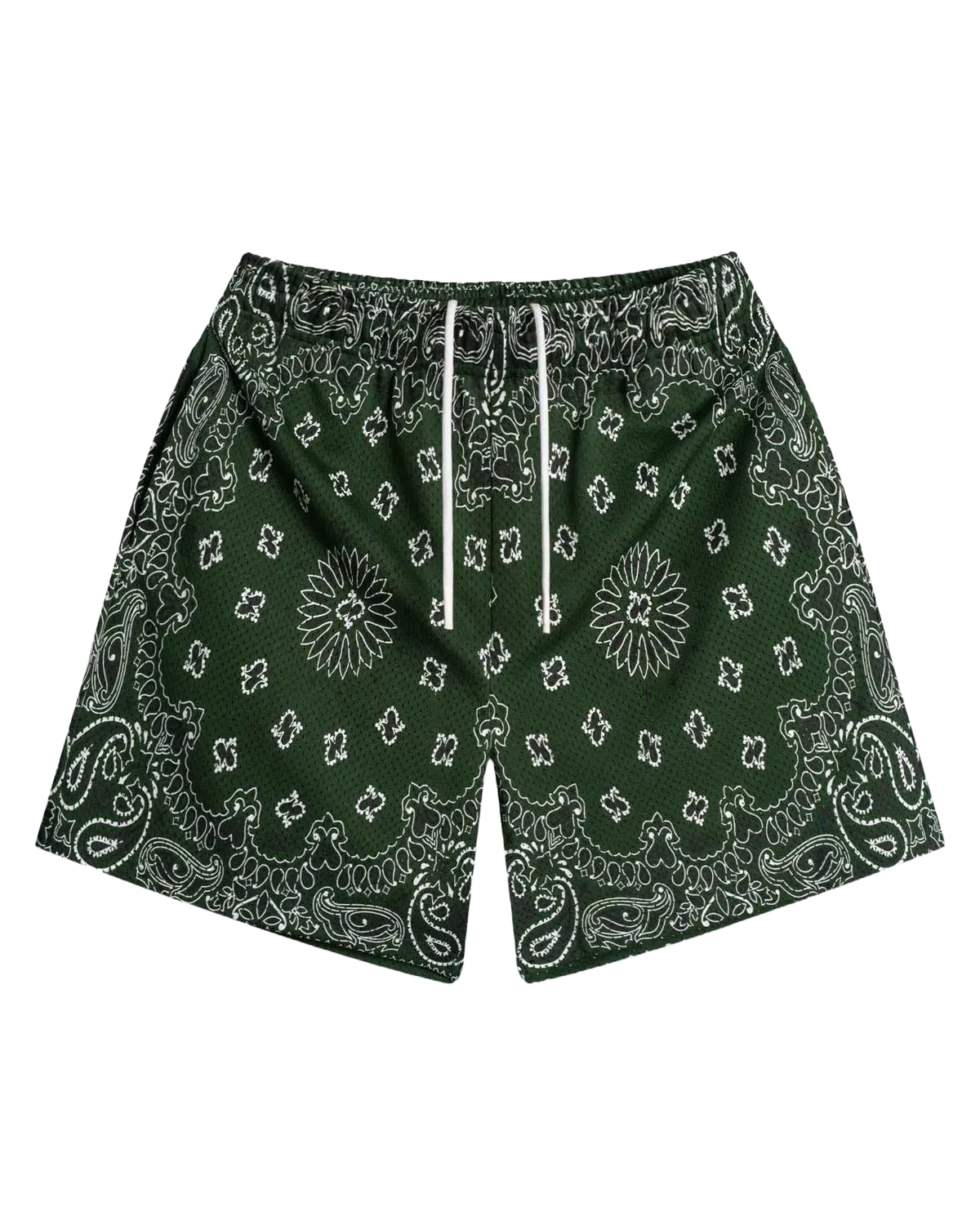 Bravest Studios Screen Printed Paisley Two Tone Shorts Green