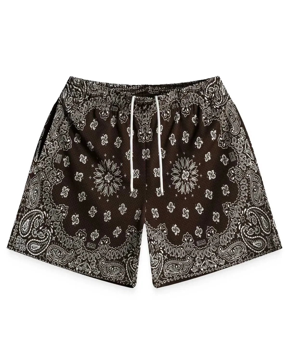 Bravest Studios Screen Printed Paisley Two Tone Shorts Brown