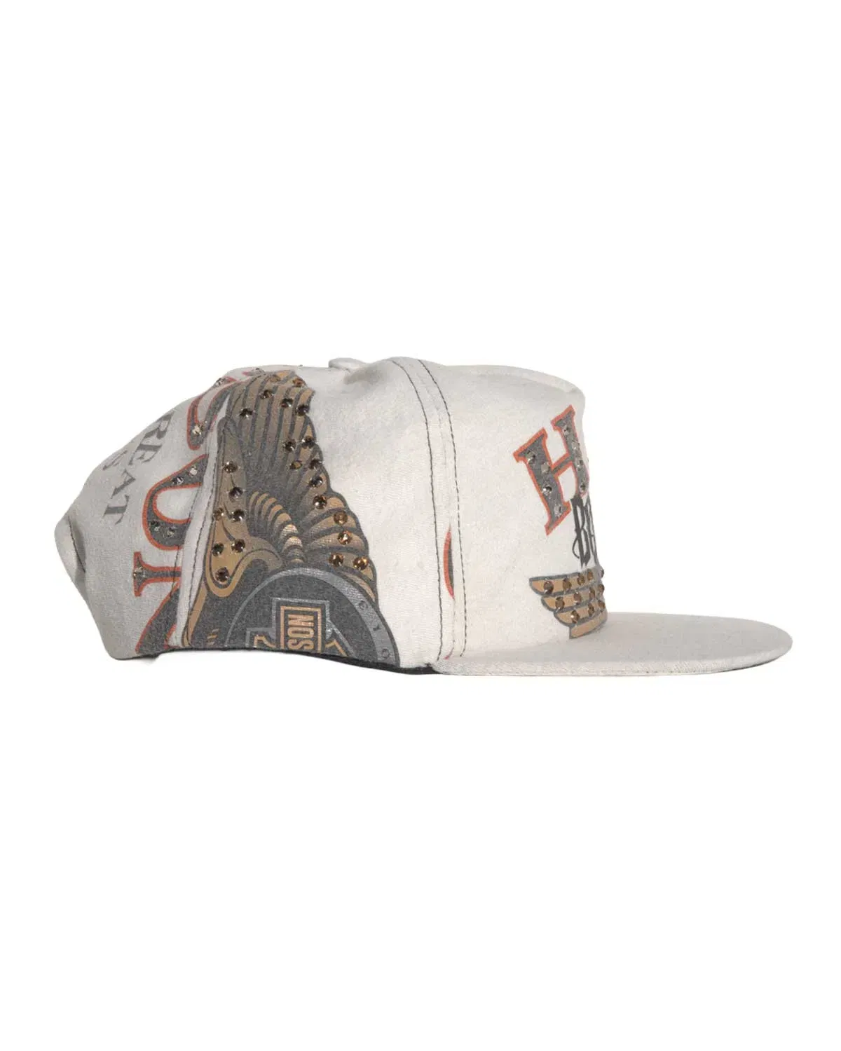 Bossi Vintage Rhinestone Hat White/Orange