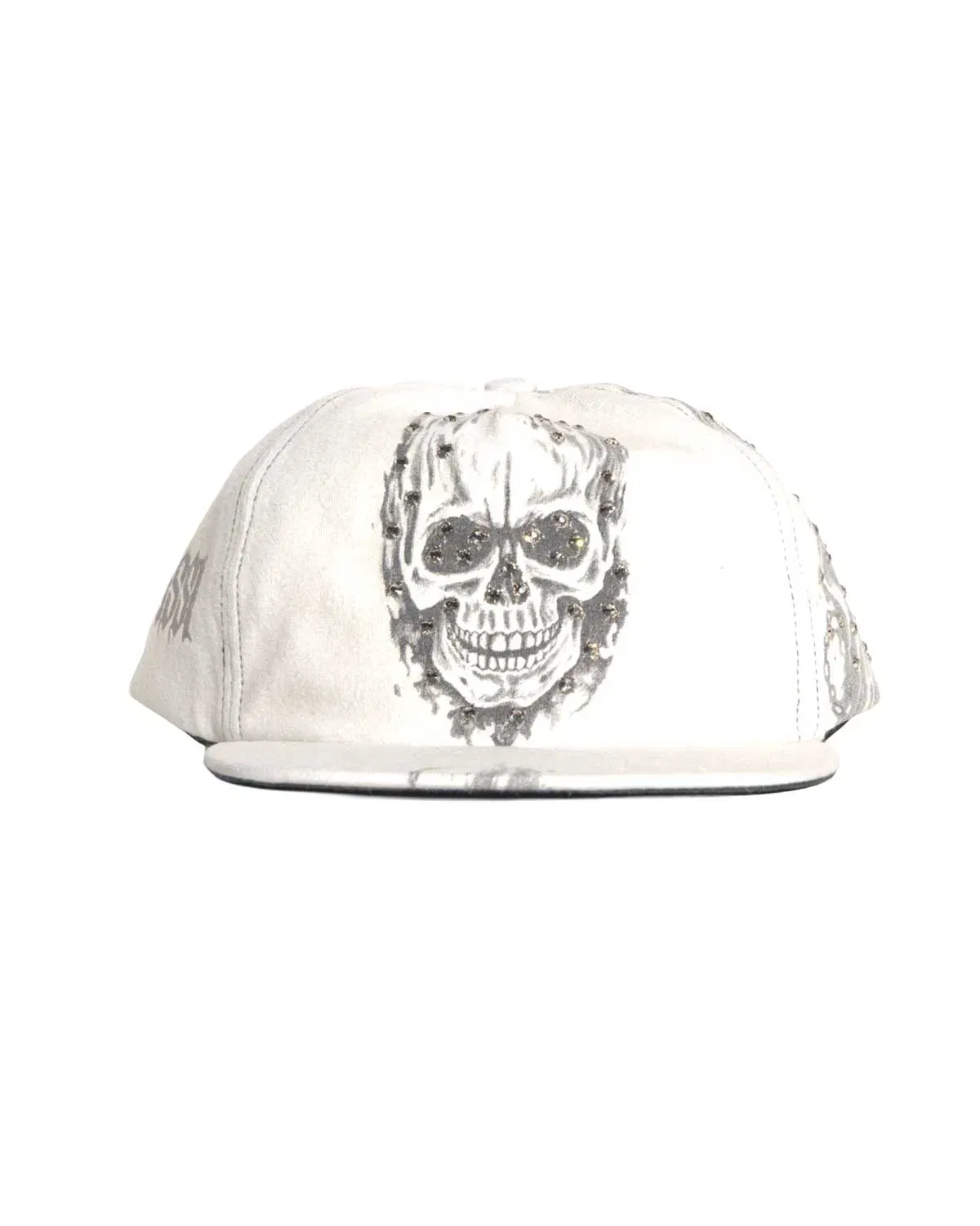 Bossi Vintage Rhinestone Snapback Hat White