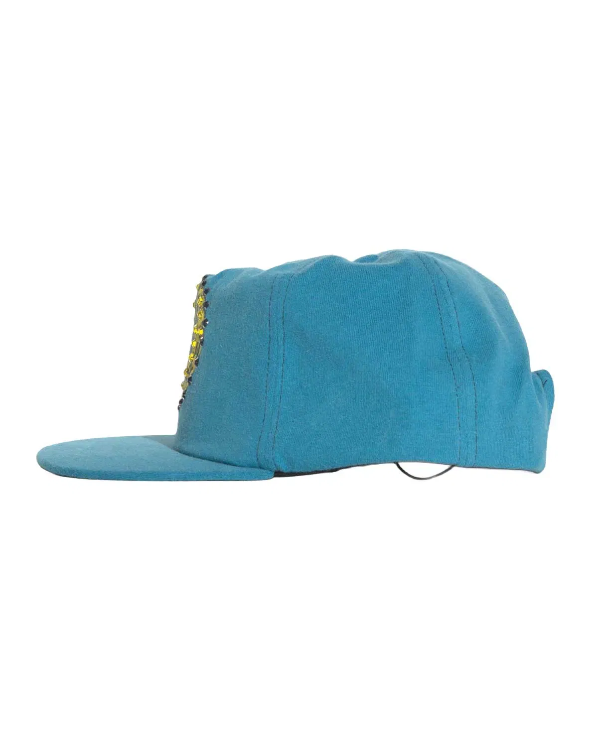 Bossi Vintage Rhinestone Snapback Hat Blue/Yellow