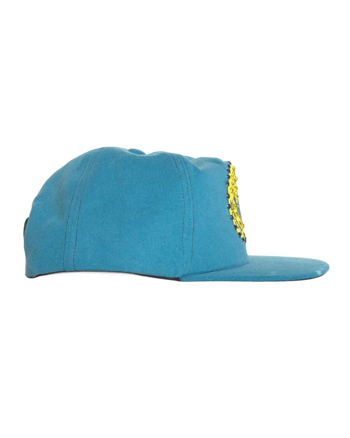 Bossi Vintage Rhinestone Snapback Hat Blue/Yellow