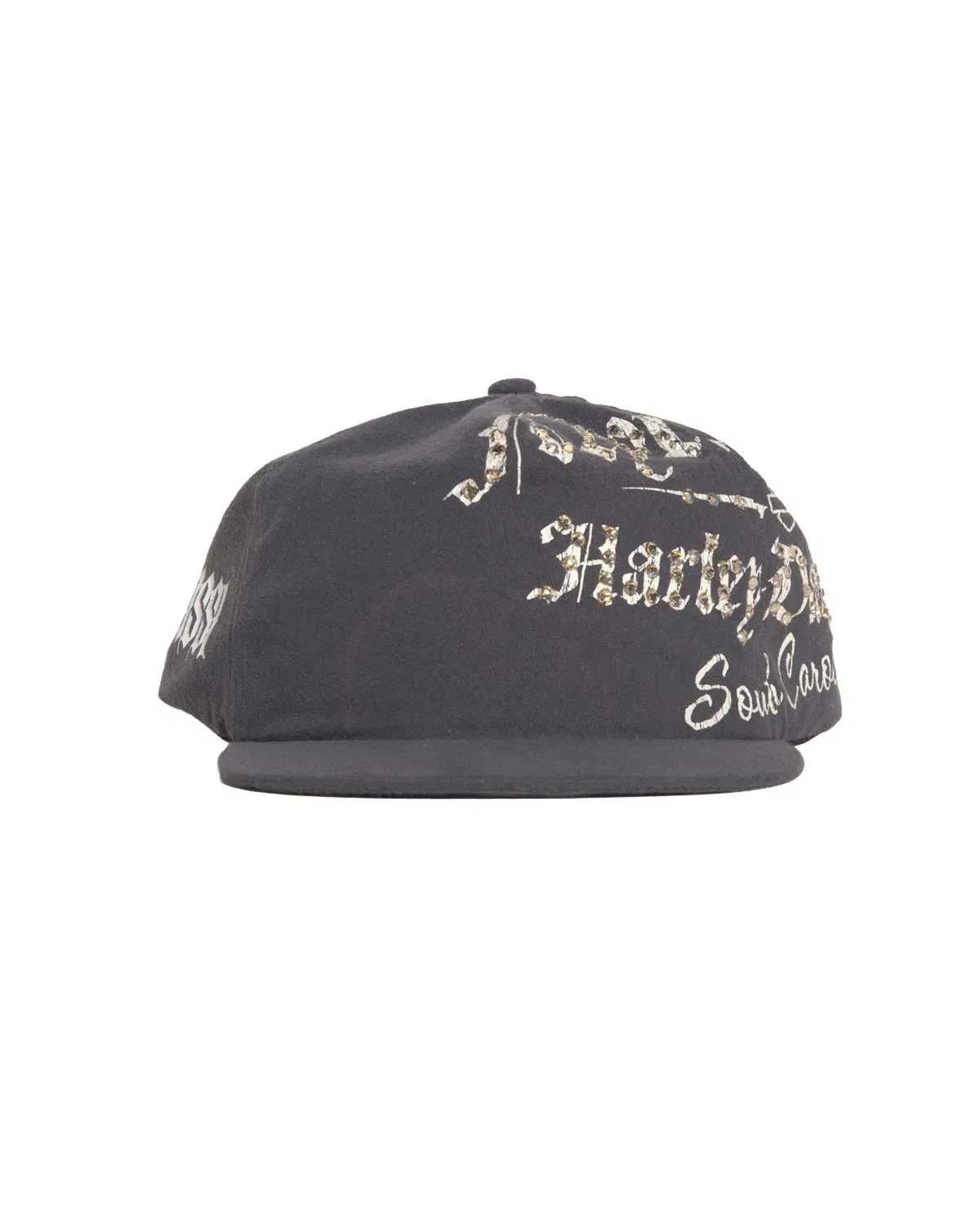 Bossi Vintage Rhinestone Snapback Hat Black