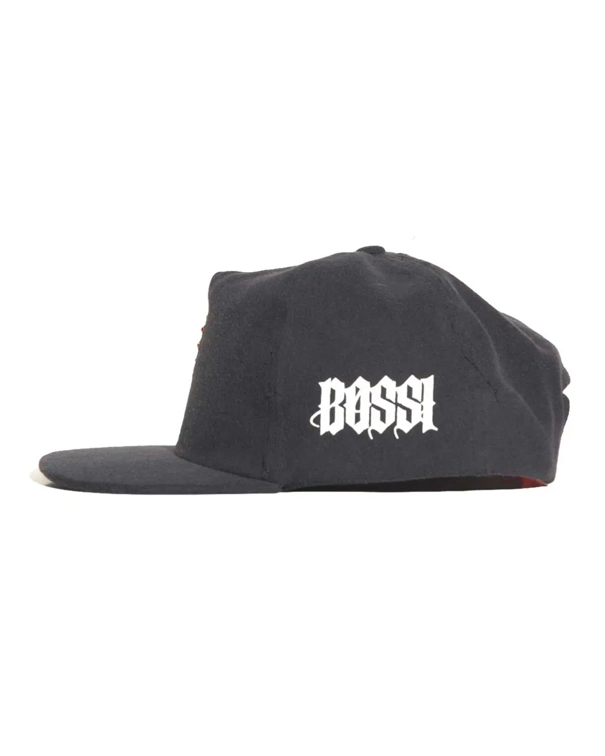 Bossi Vintage Rhinestone Snapback Hat Black/Orange