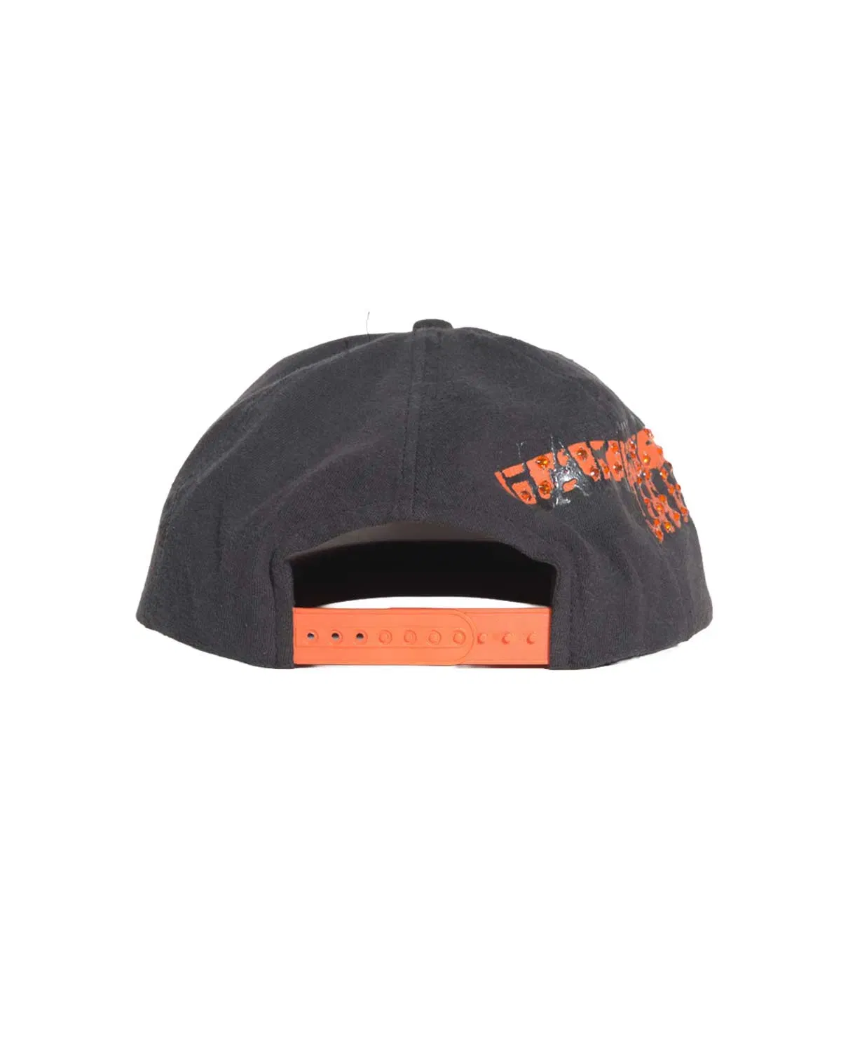 Bossi Vintage Rhinestone Snapback Hat Black/Orange