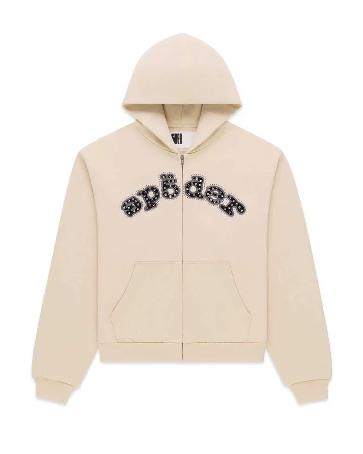 Sp5der Worldwide Sp5der OG Logo Mixed Stone Hoodie Cream
