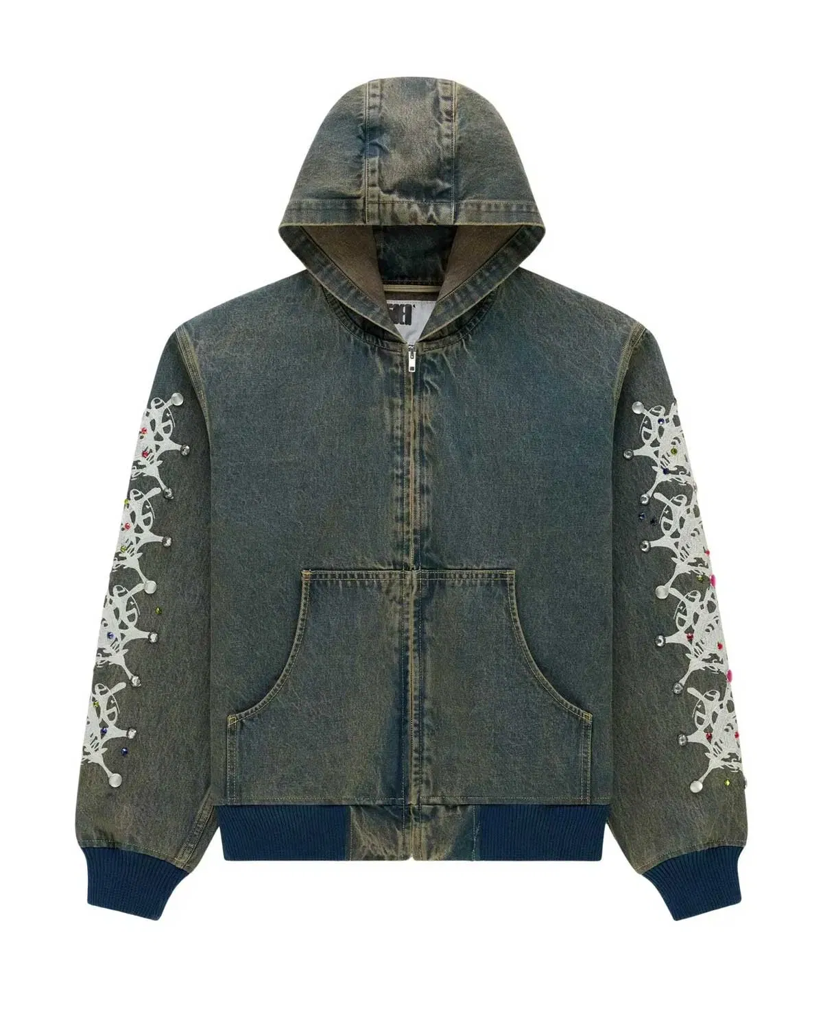 Sp5der Worldwide Sp5der Webstone Hooded Denim Work Jacket Indigo