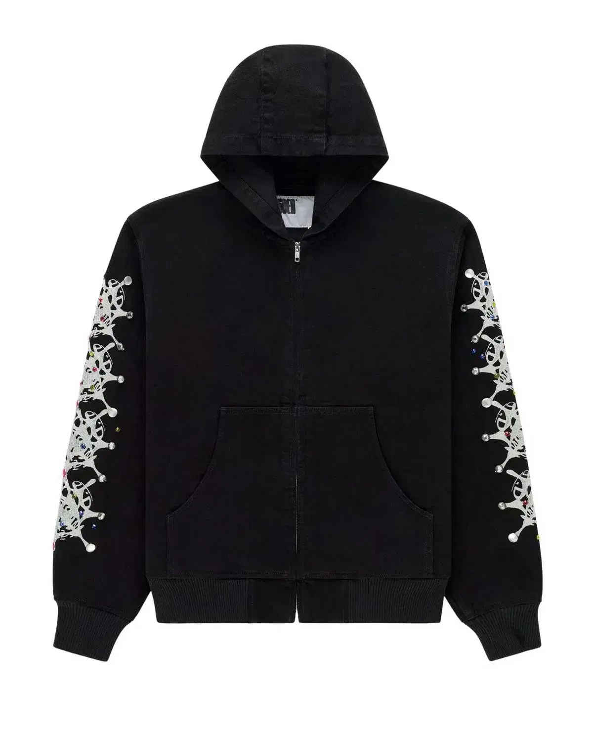 Sp5der Worldwide Sp5der Webstone Hooded Denim Work Jacket Black