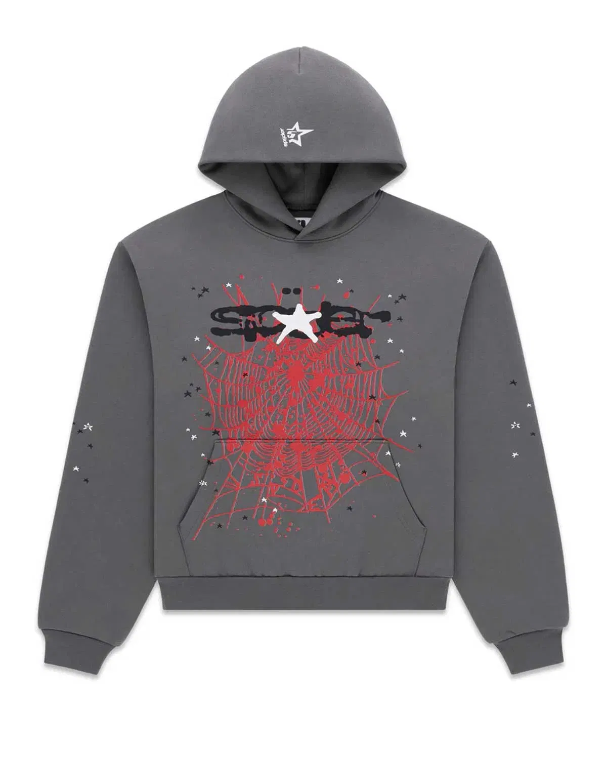 Sp5der Worldwide Sp5der Splat Punk Hoodie Slate Grey