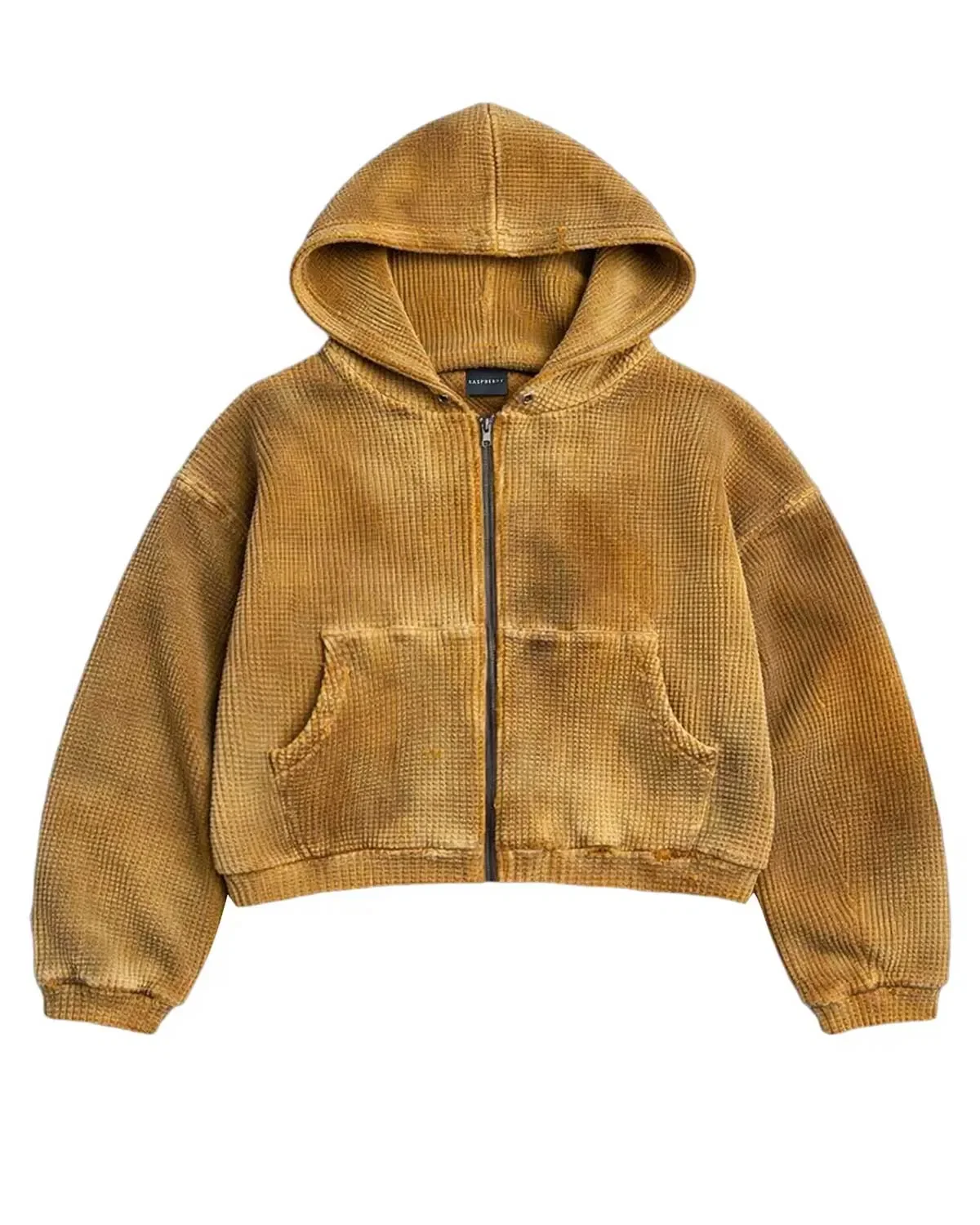 GV Gallery Waffle Thermal Zip Up Hoodie Tan