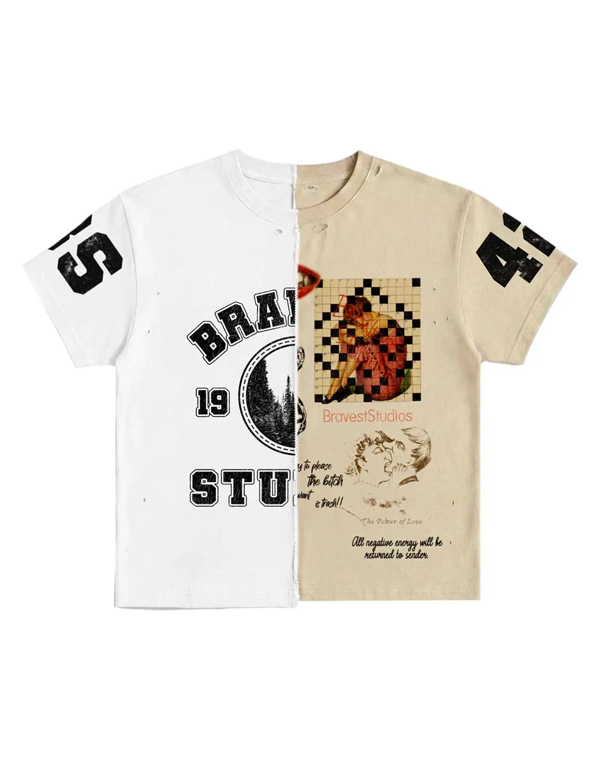 Bravest Studios Half Puzzle Tee Tan