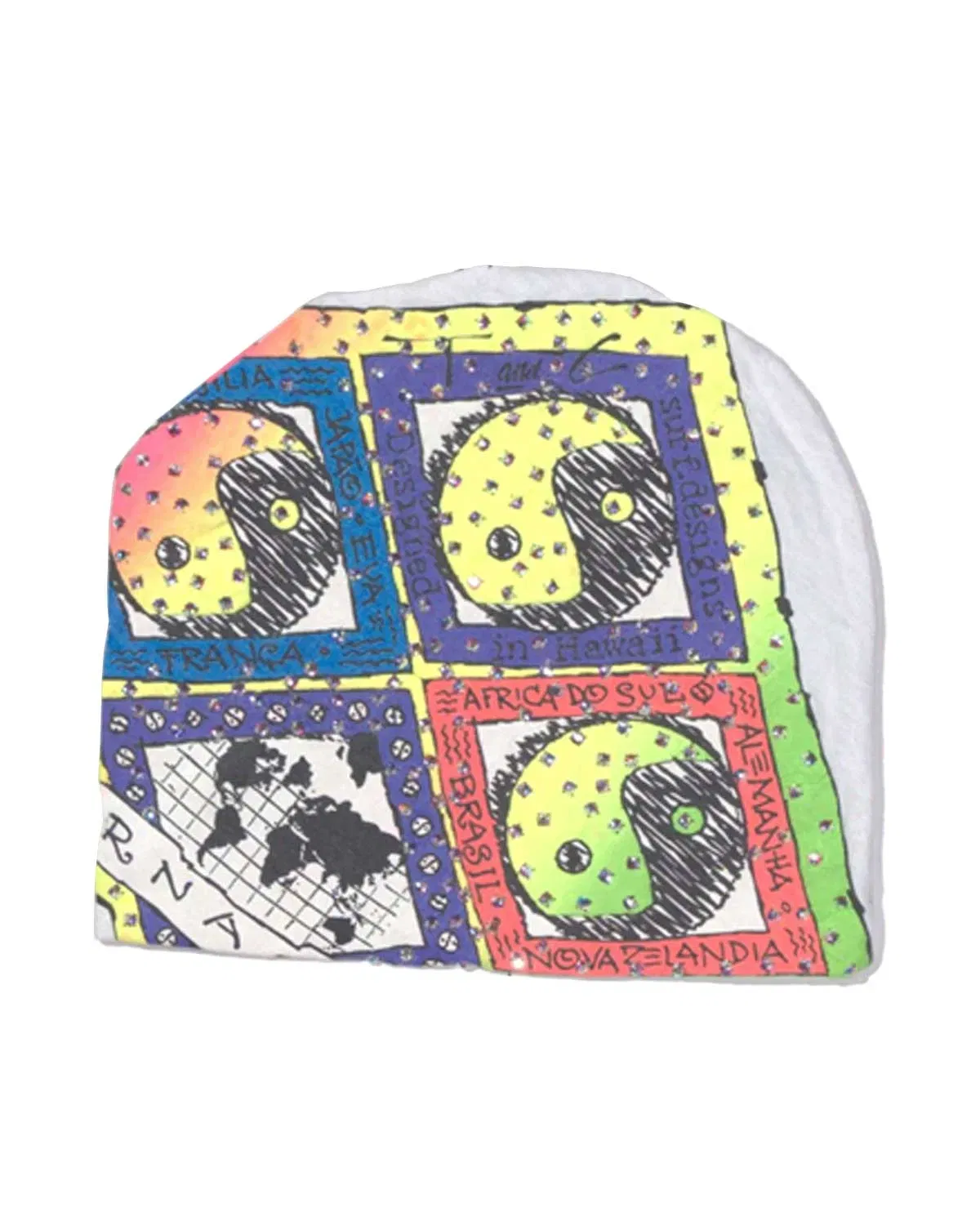 Bossi Vintage Rhinestone Beanie White