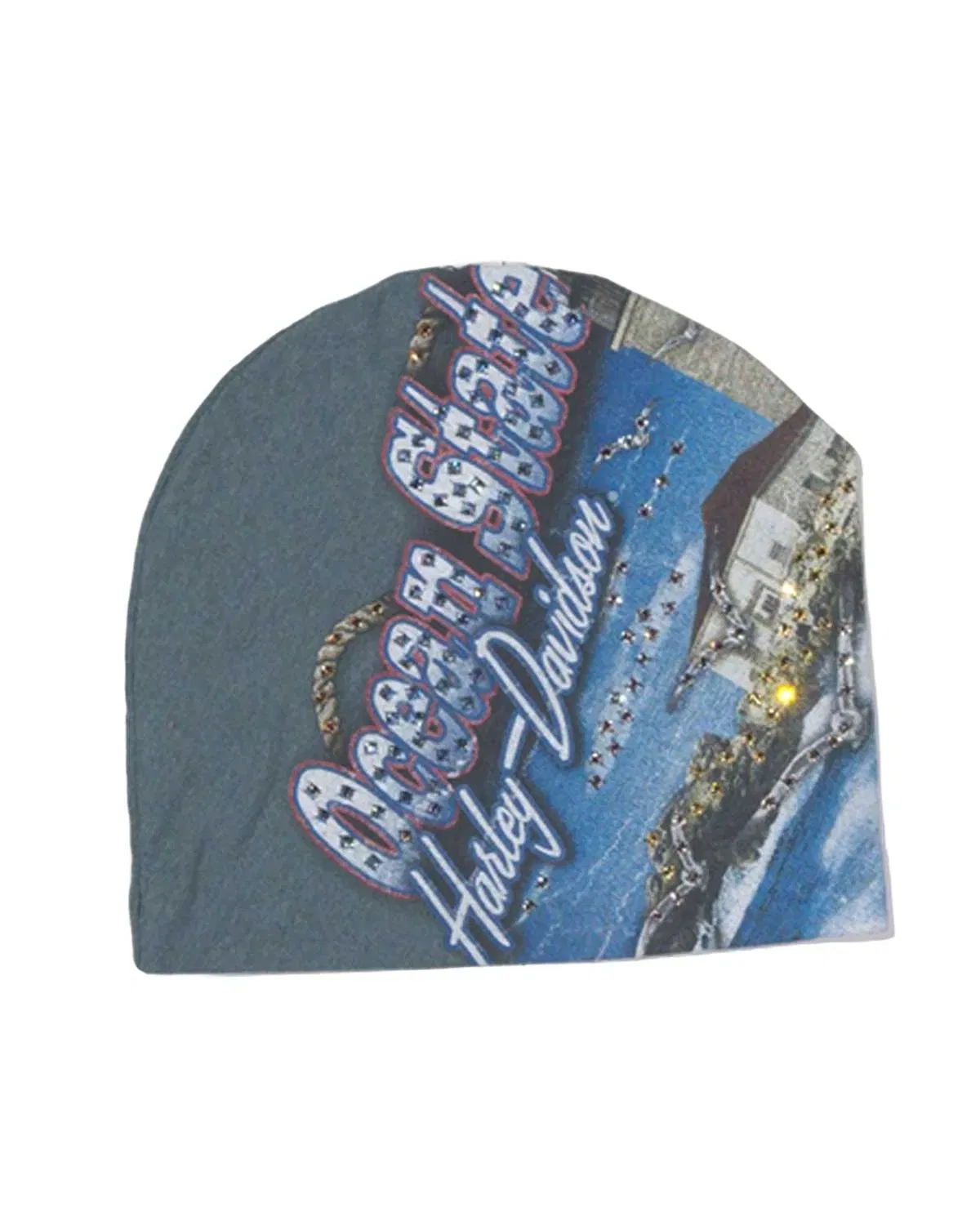 Bossi Vintage Rhinestone Beanie Blue
