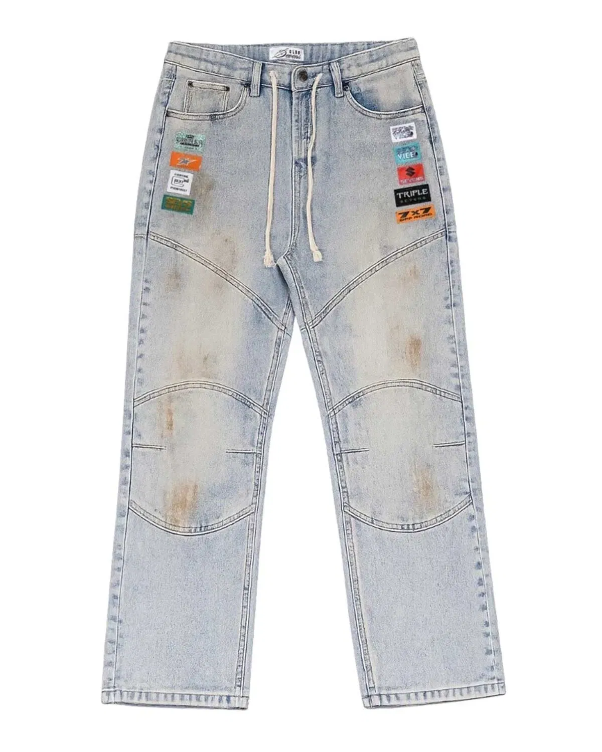 Triple Seven Triple Sevens Moto Denim Pants Blue
