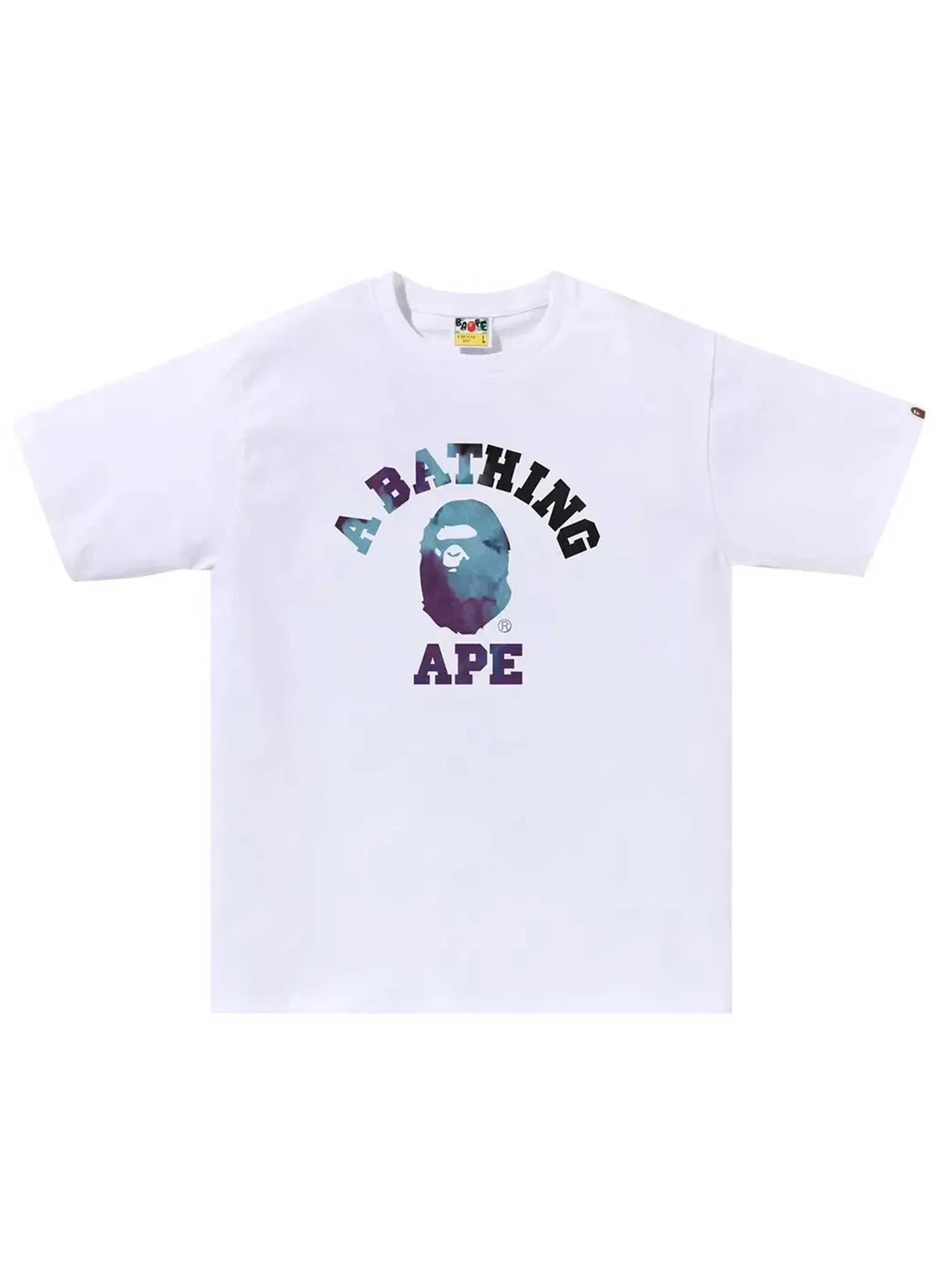Bape Tie Dye College Tee White/Black