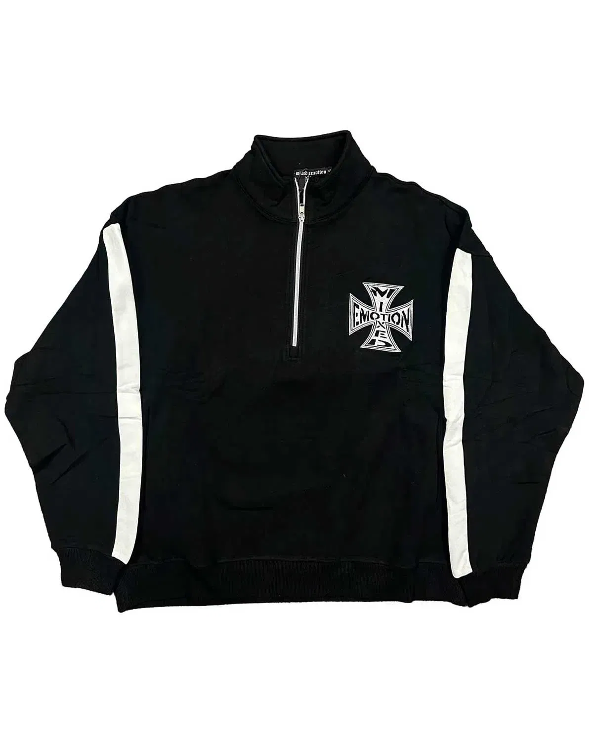 Mixed Emotions Quarter Zip Up Jacket Black