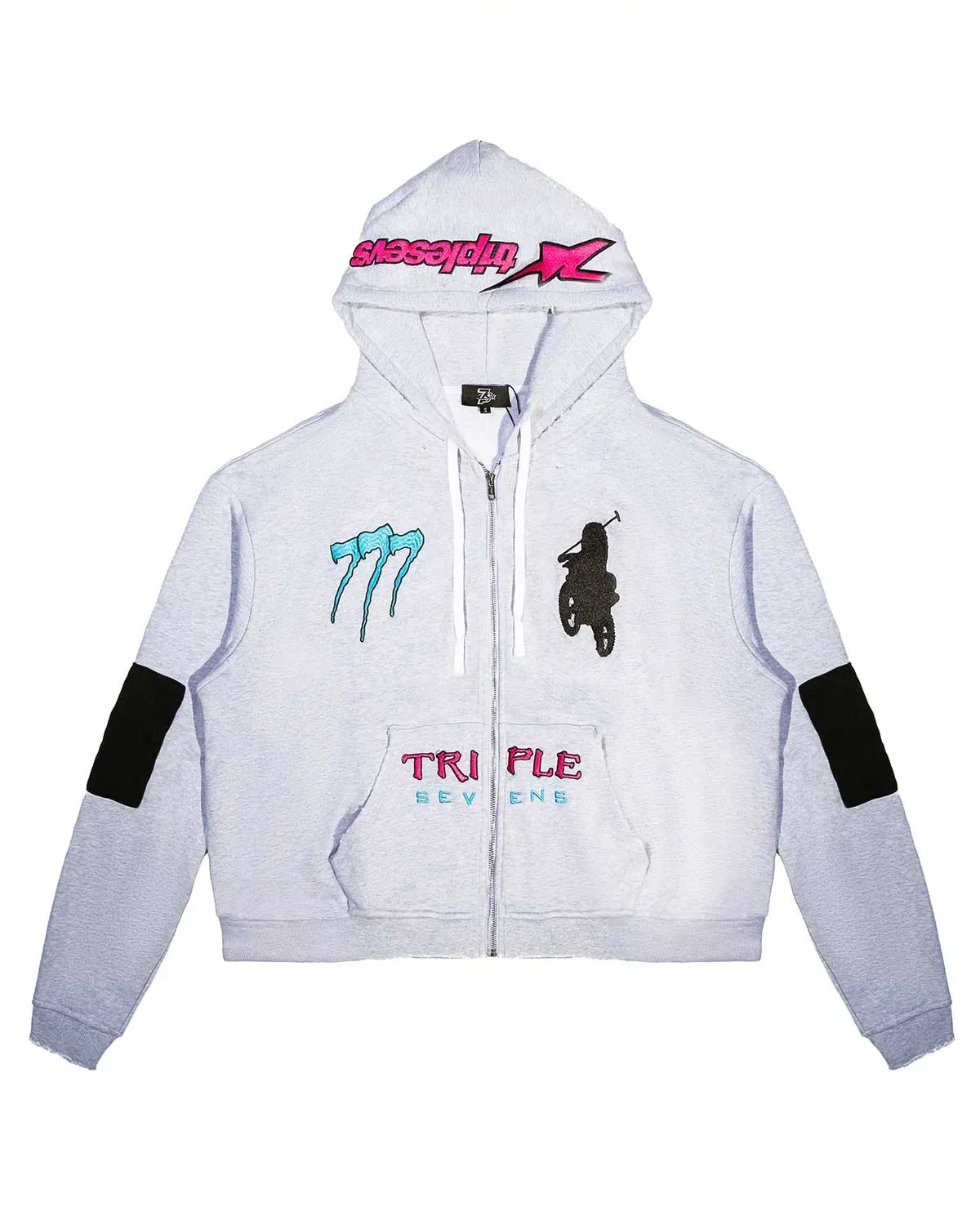 Triple Seven Triple Sevens Moto Hoodie Grey