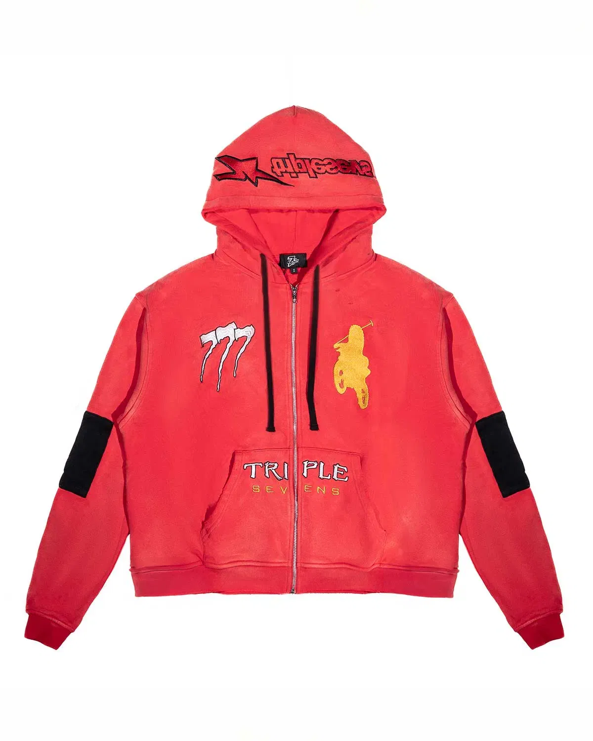 Triple Seven Triple Sevens Moto Complex Zip Up Hoodie Red