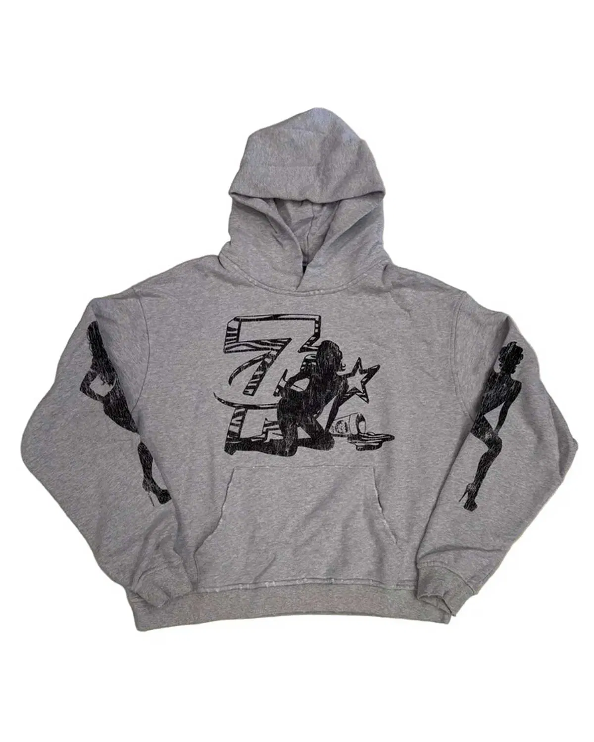 Triple Seven Triple Sevens Trap Logo Pullover Hoodie Grey