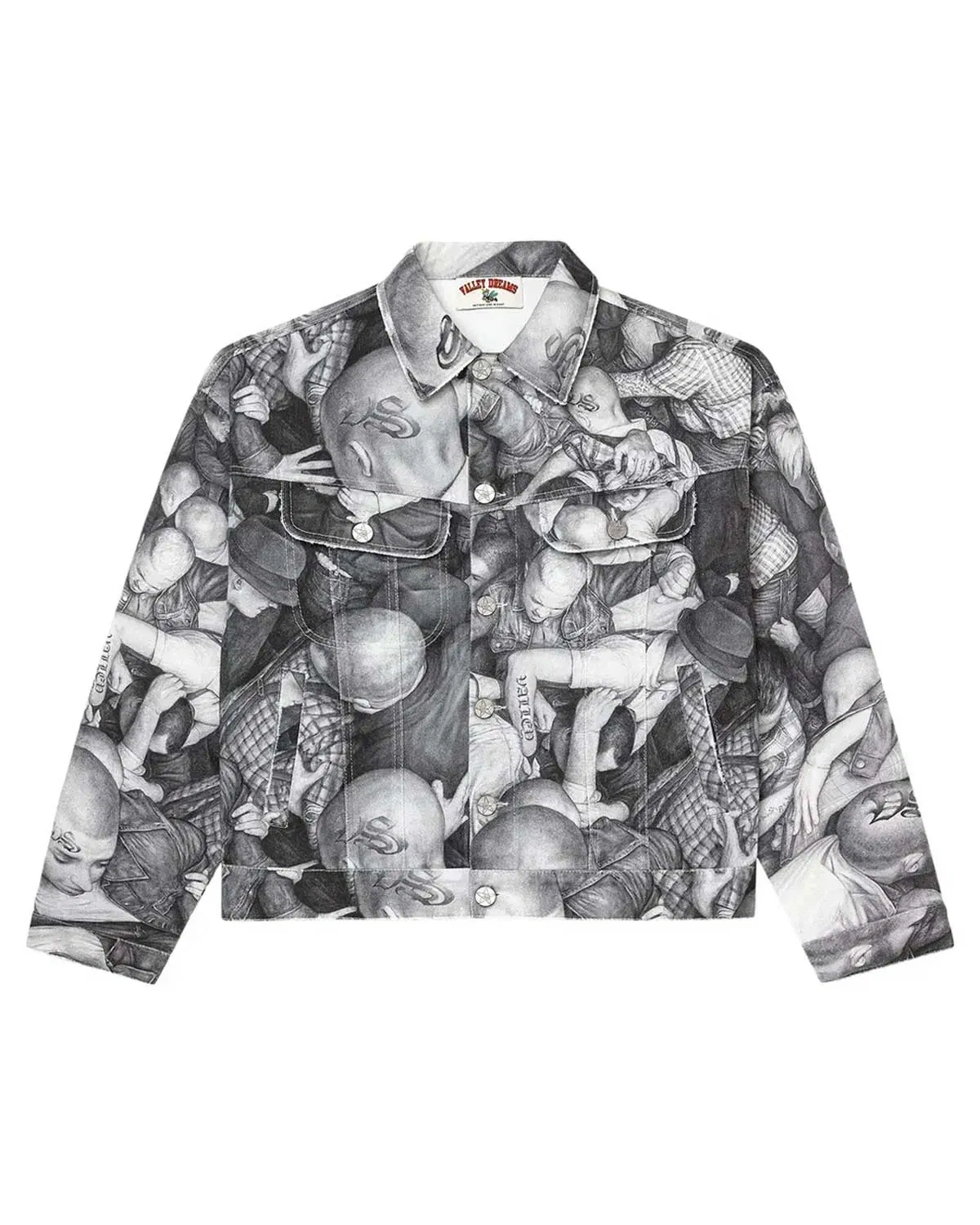 Vale Forever X Dan Witz Moshpit Trucker Jacket White
