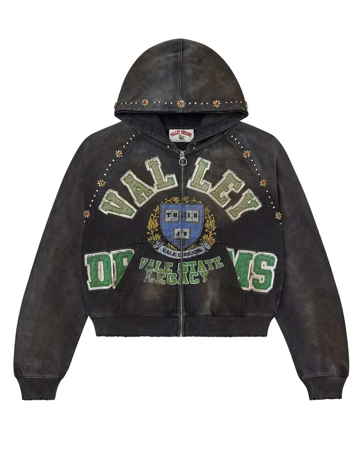 Vale Forever Gem Zip Up Hoodie Black