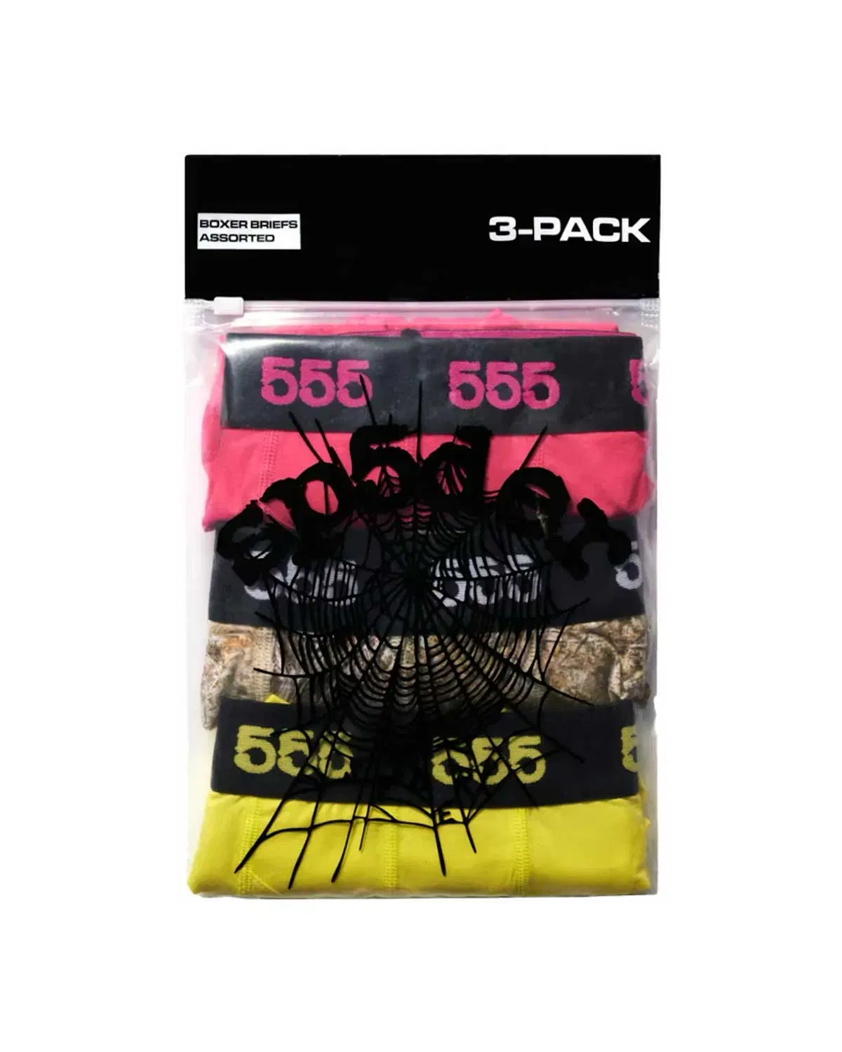 Sp5der Worldwide Sp5der Assorted 3 Pack Boxers (Pink, Camo, Yellow)