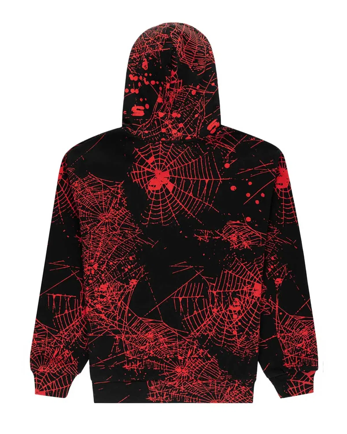 Sp5der Worldwide Sp5der AOP V2 Zip Up Hoodie Black