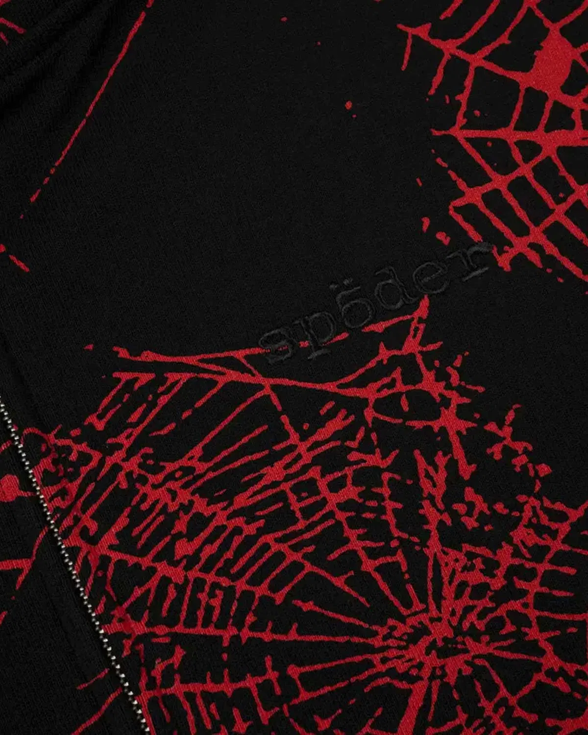 Sp5der Worldwide Sp5der AOP V2 Zip Up Hoodie Black
