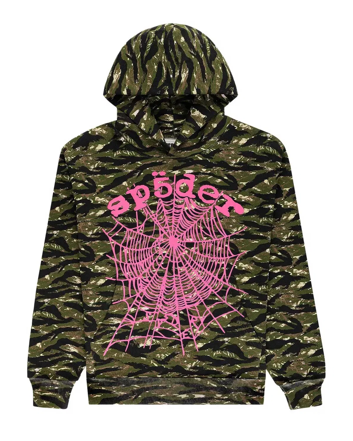 Sp5der Worldwide Sp5der OG Web V2 Tiger Camo Hoodie Pink