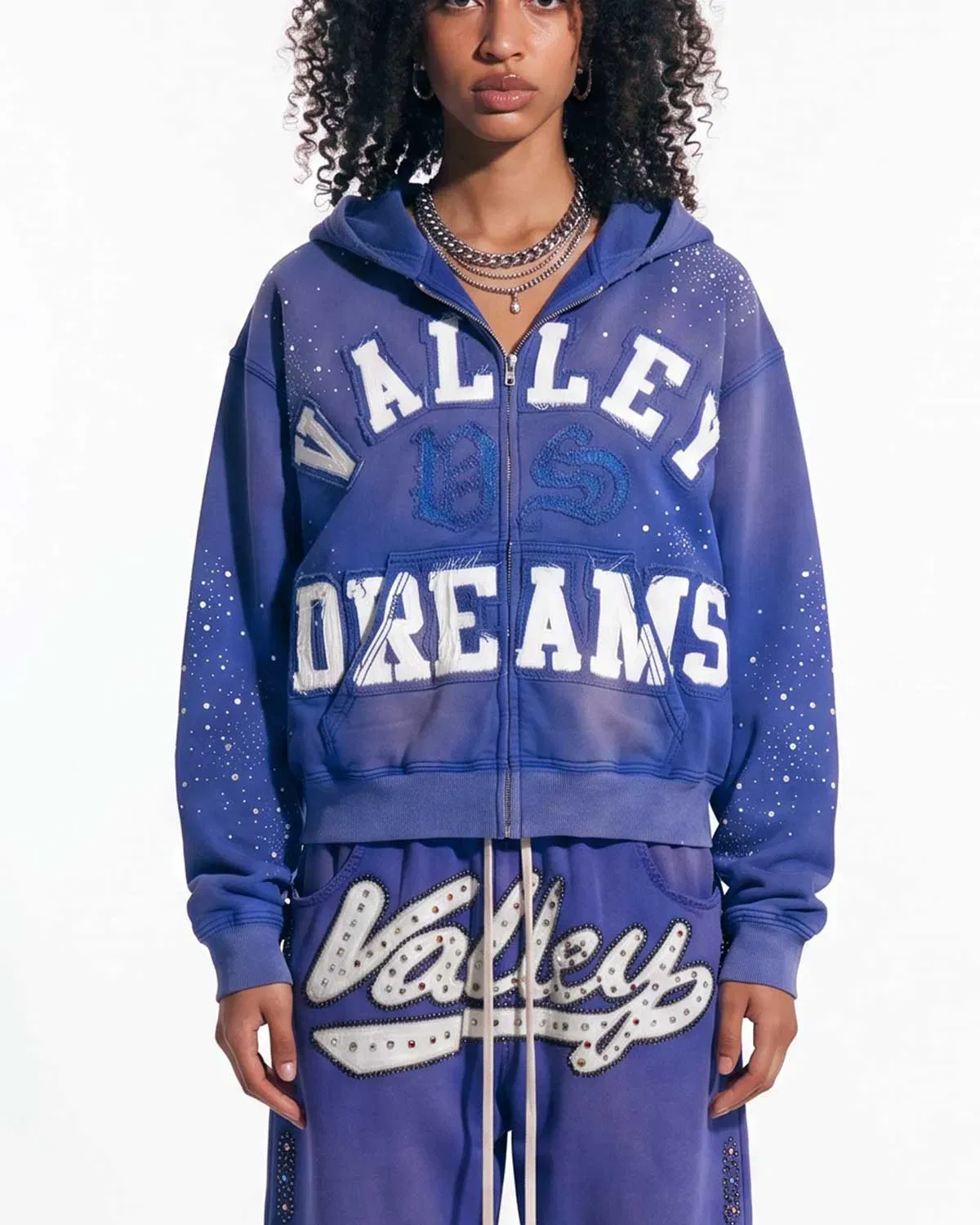 Vale Forever Classico Zip Up Hoodie Sapphire Blue